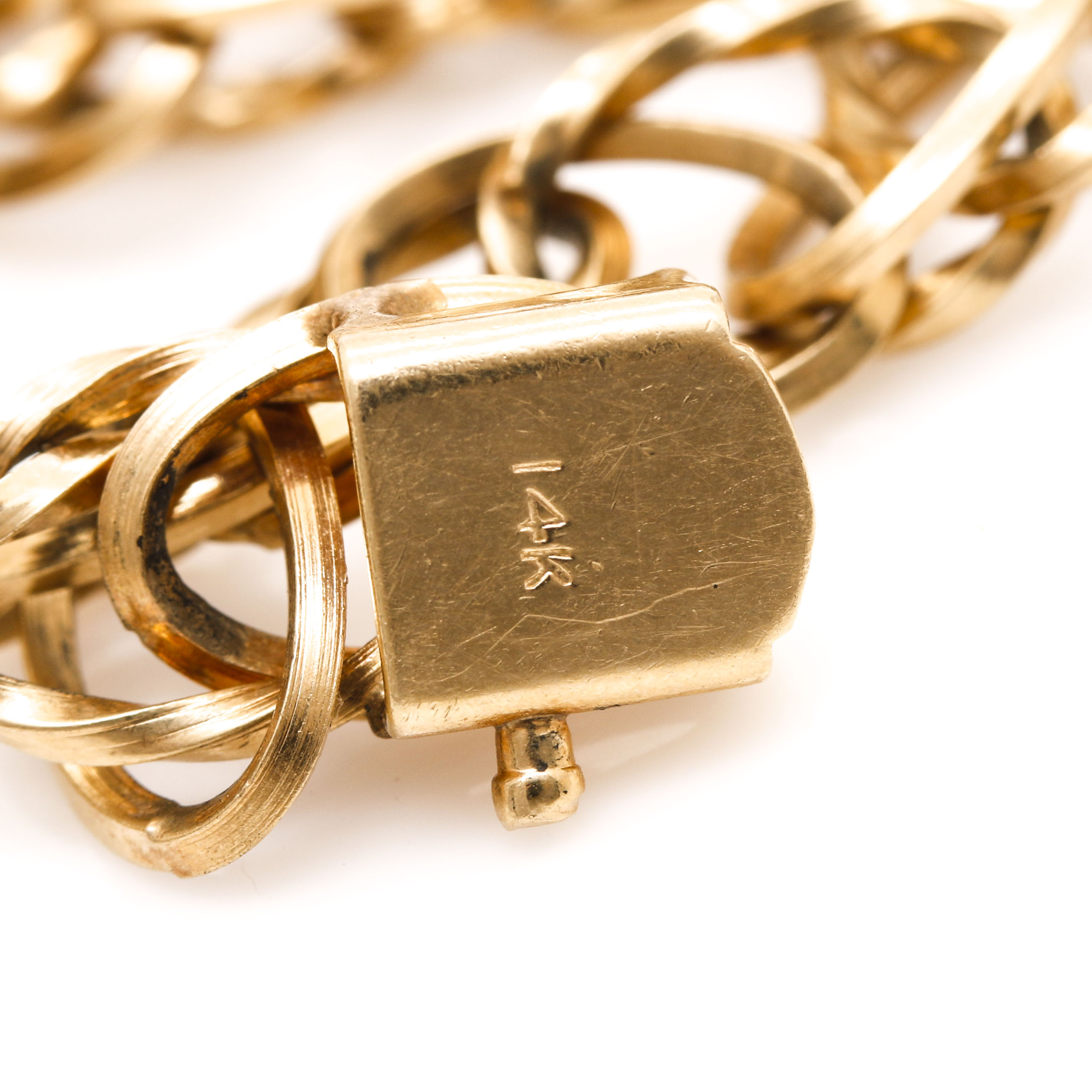 14K Yellow Gold Charm Bracelet With Cultured Pearl, Rubies and Sapphires