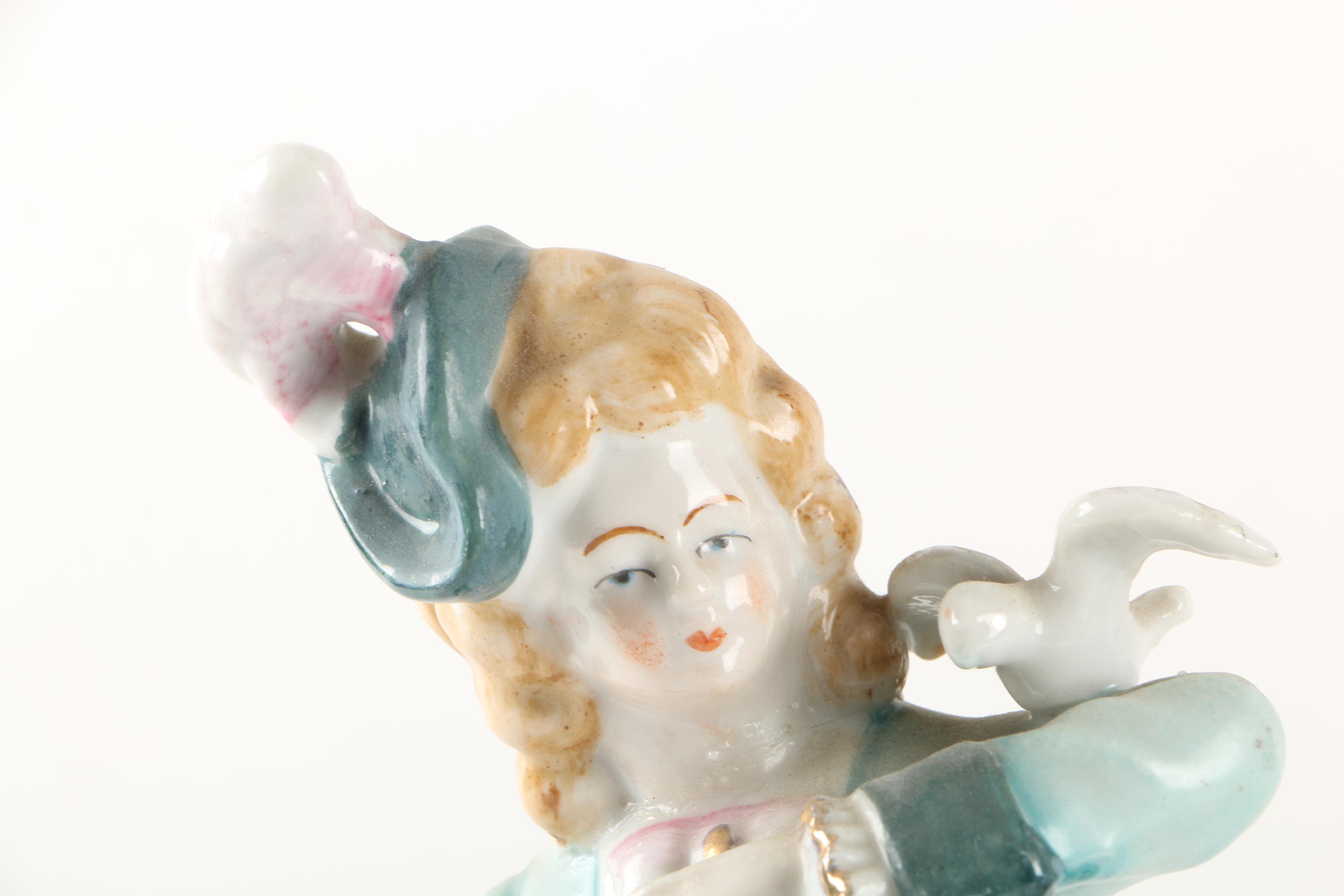 Vintage Colonial Inspired Ceramic Figurines Including Ucagco