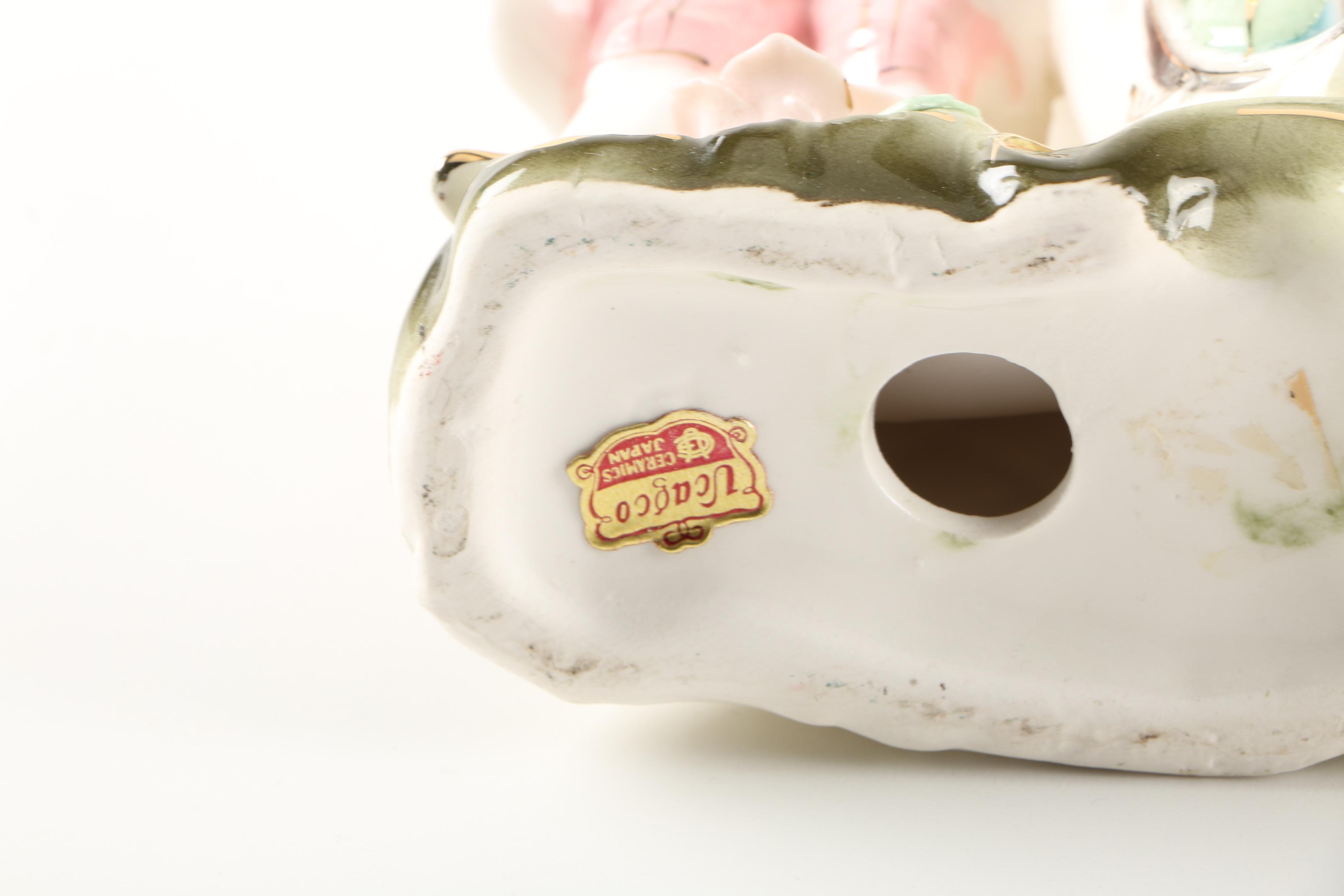 Vintage Colonial Inspired Ceramic Figurines Including Ucagco