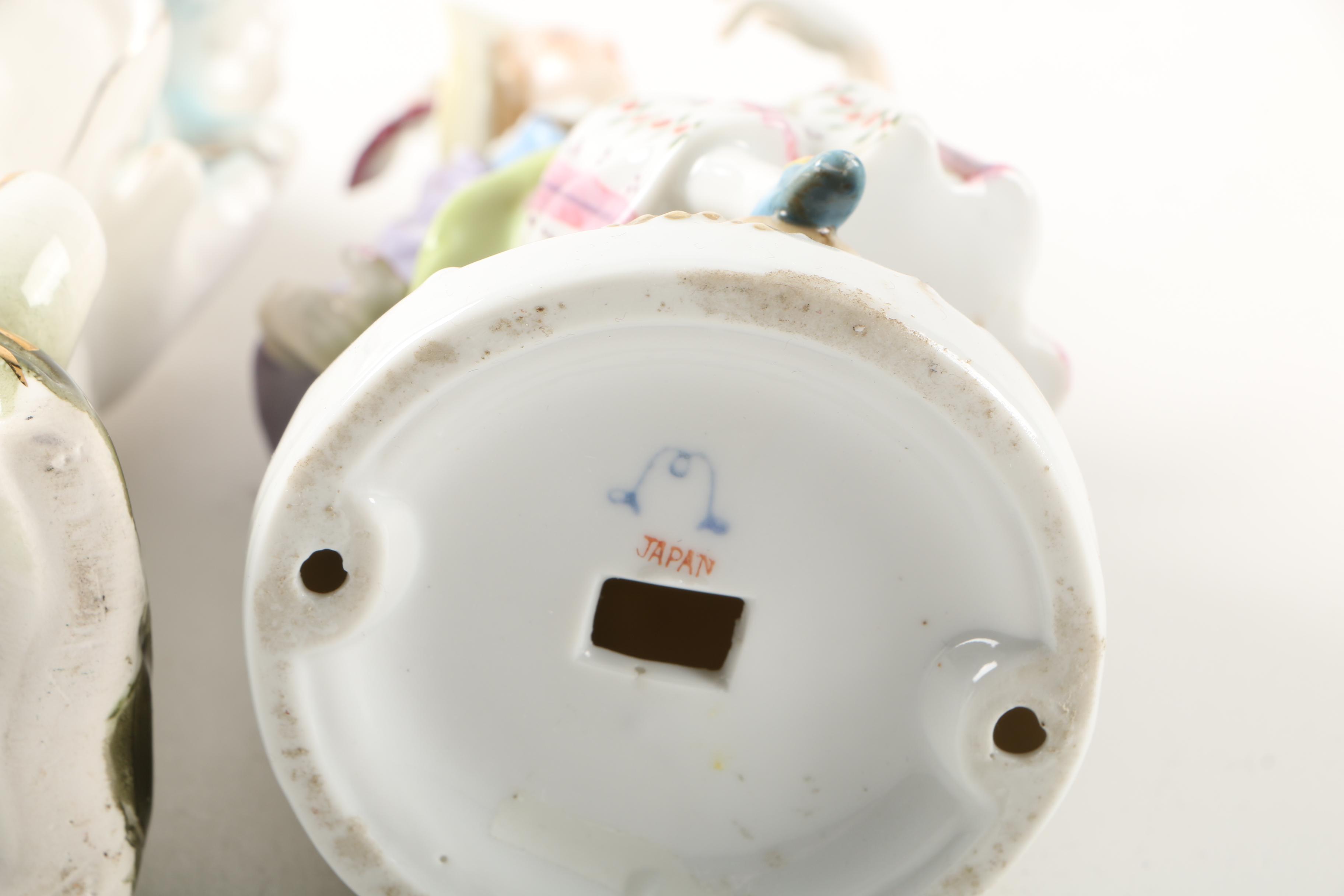 Vintage Colonial Inspired Ceramic Figurines Including Ucagco