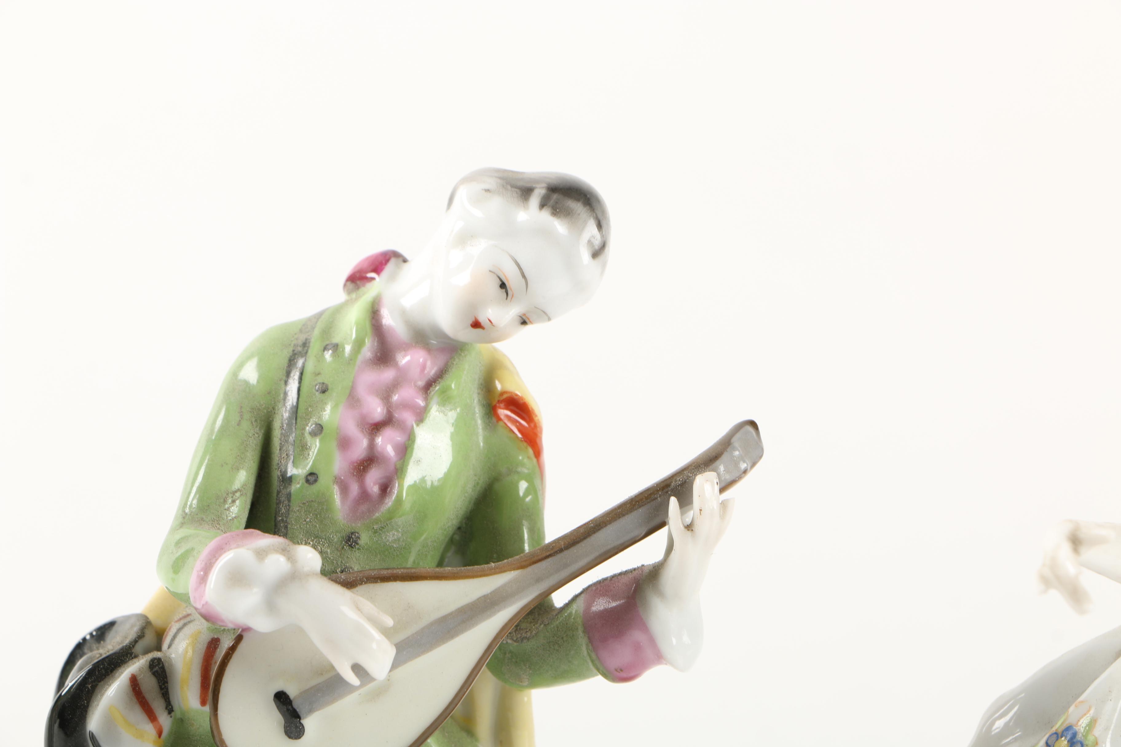 Vintage Colonial Inspired Ceramic Figurines Including Ucagco