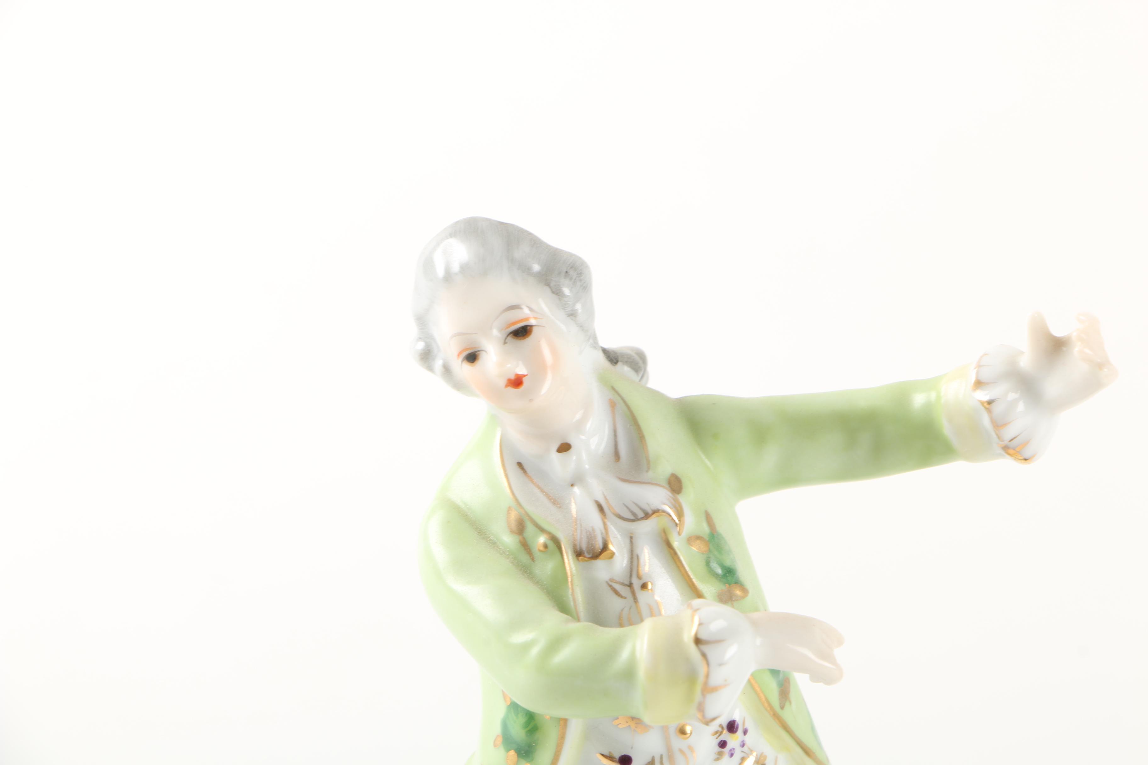 Vintage Colonial Inspired Ceramic Figurines Including Ucagco