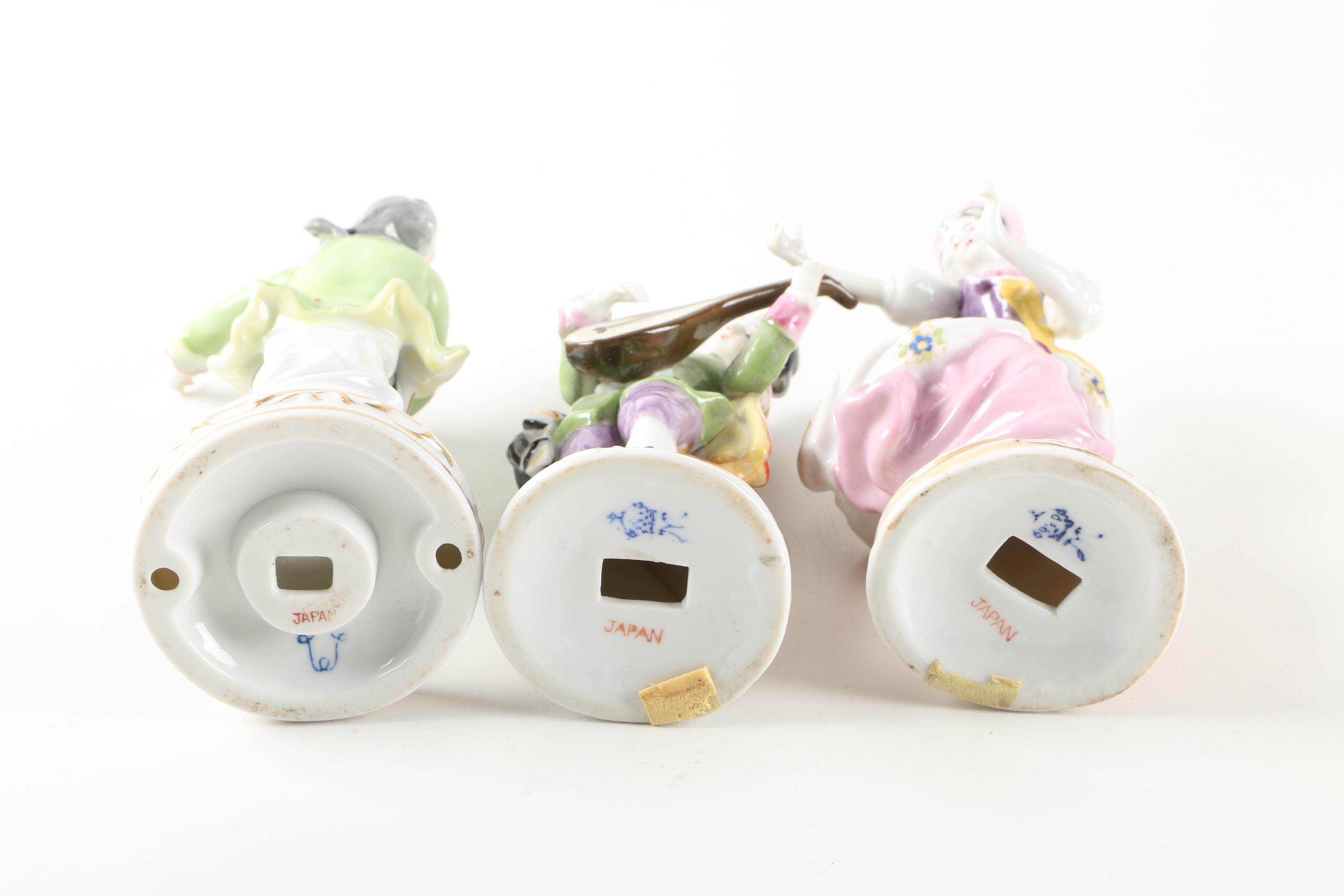 Vintage Colonial Inspired Ceramic Figurines Including Ucagco