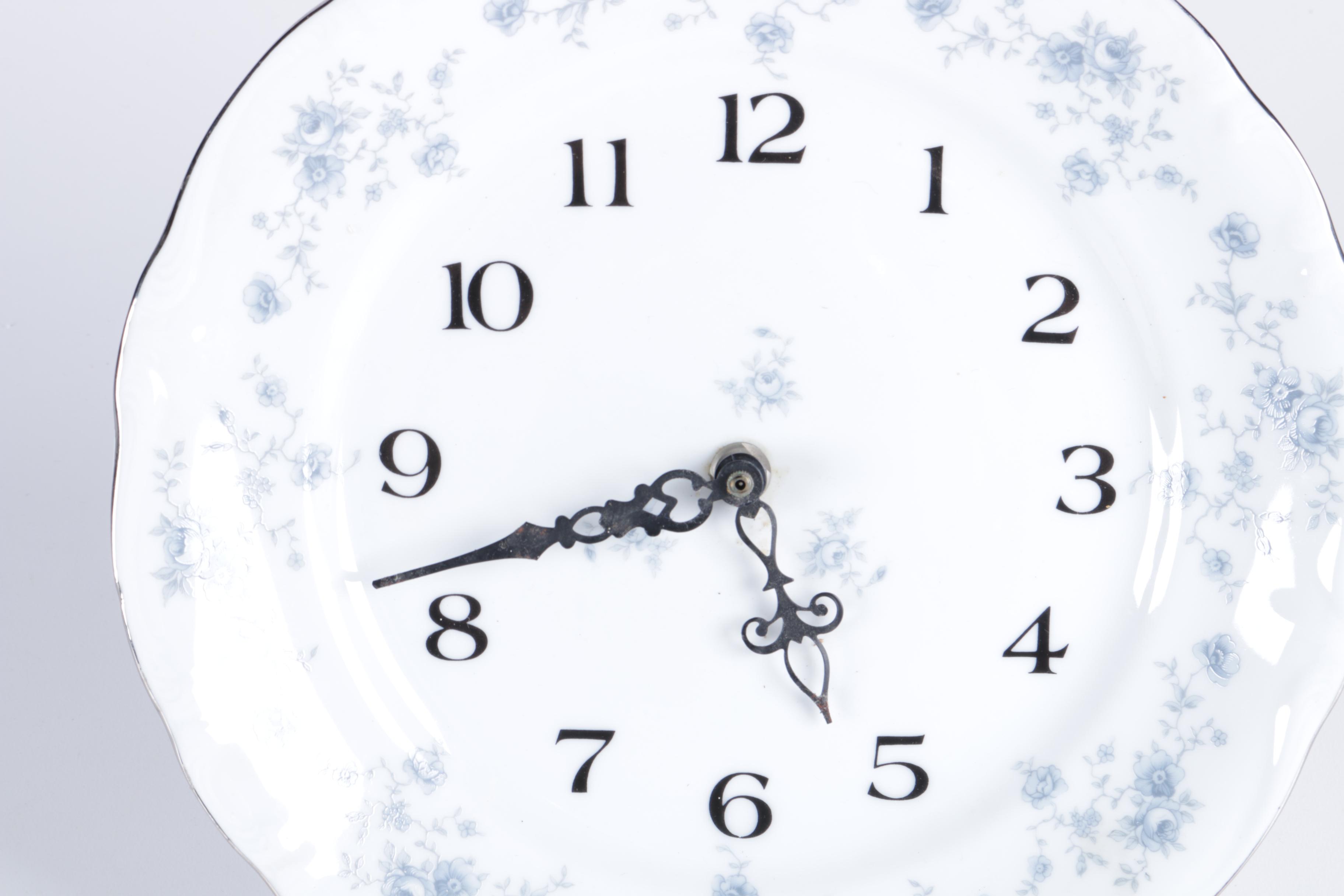 Johann Haviland Bavaria "Blue Garland" Porcelain Clock Plate