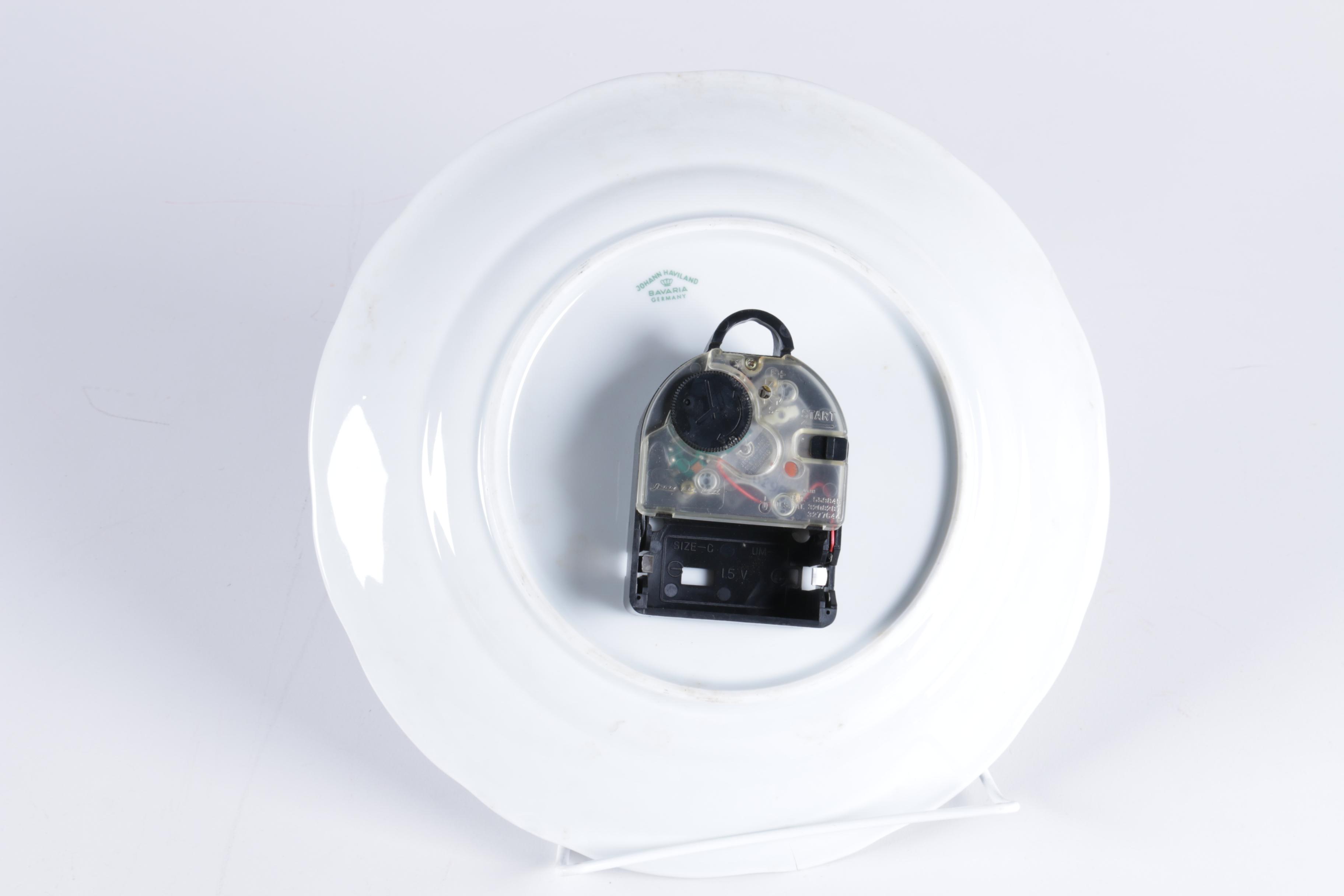 Johann Haviland Bavaria "Blue Garland" Porcelain Clock Plate