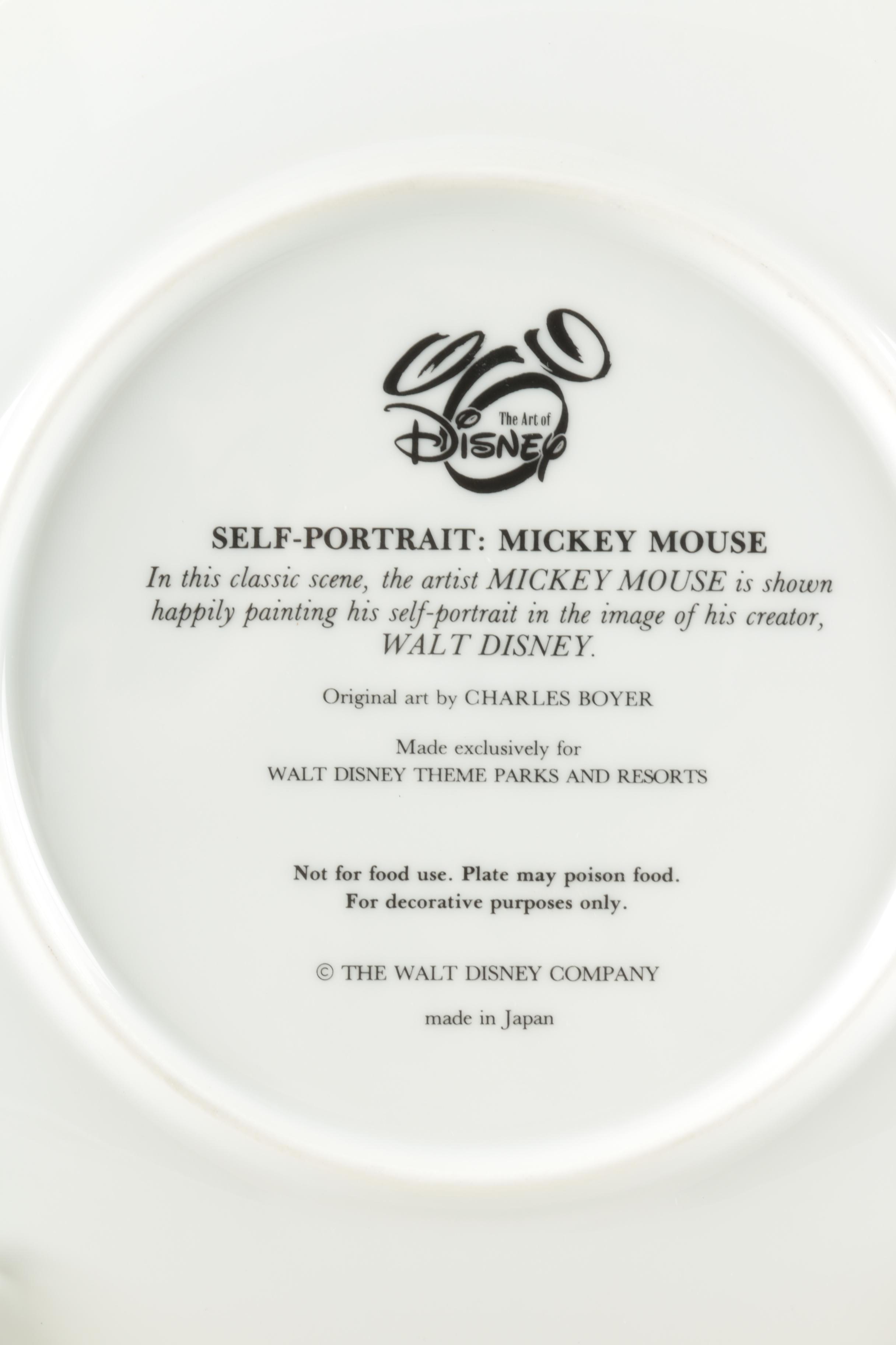 Disney "Self-Portrait: Mickey Mouse" Porcelain Plate