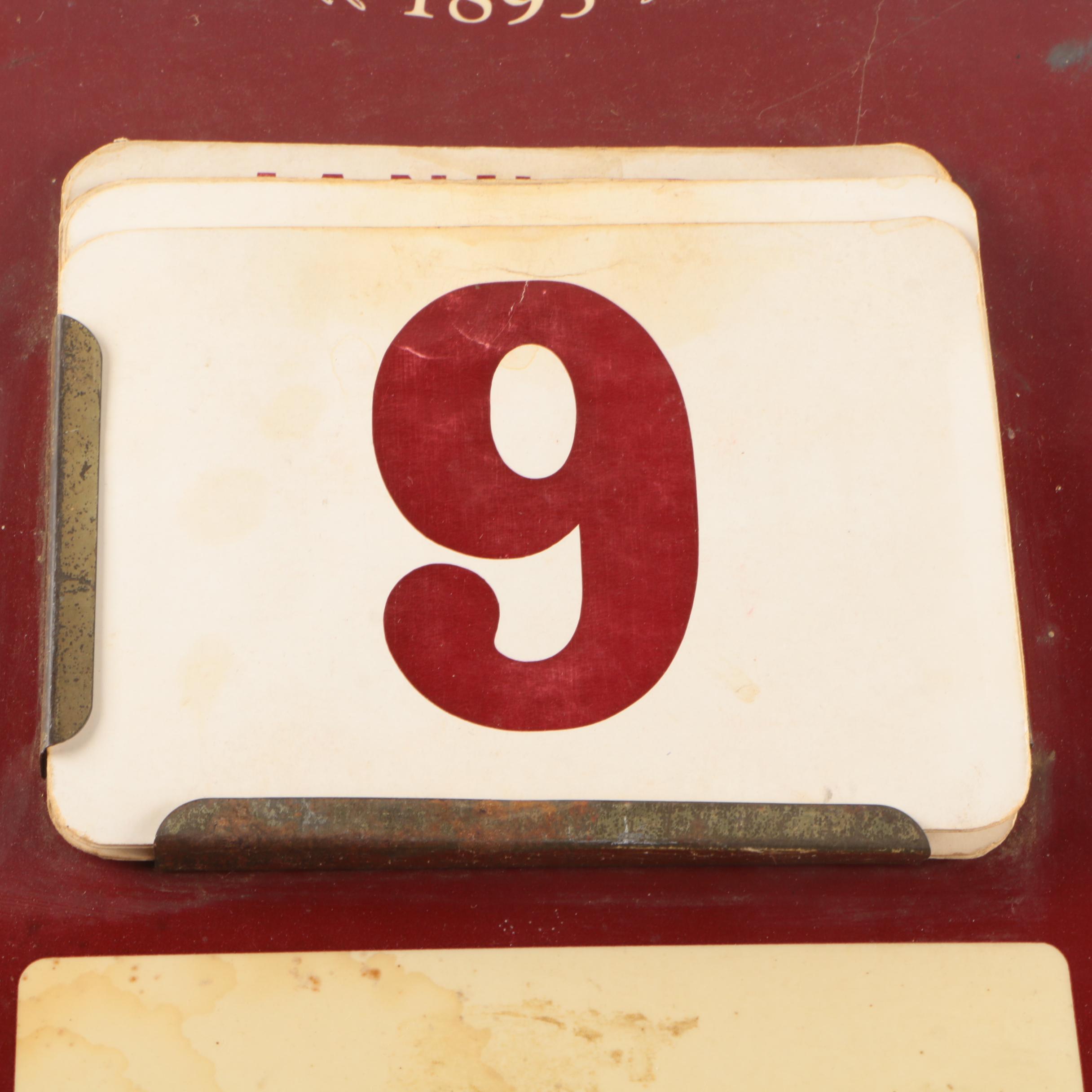 Vintage Insurance Company Metal Hanging Wall Calendars