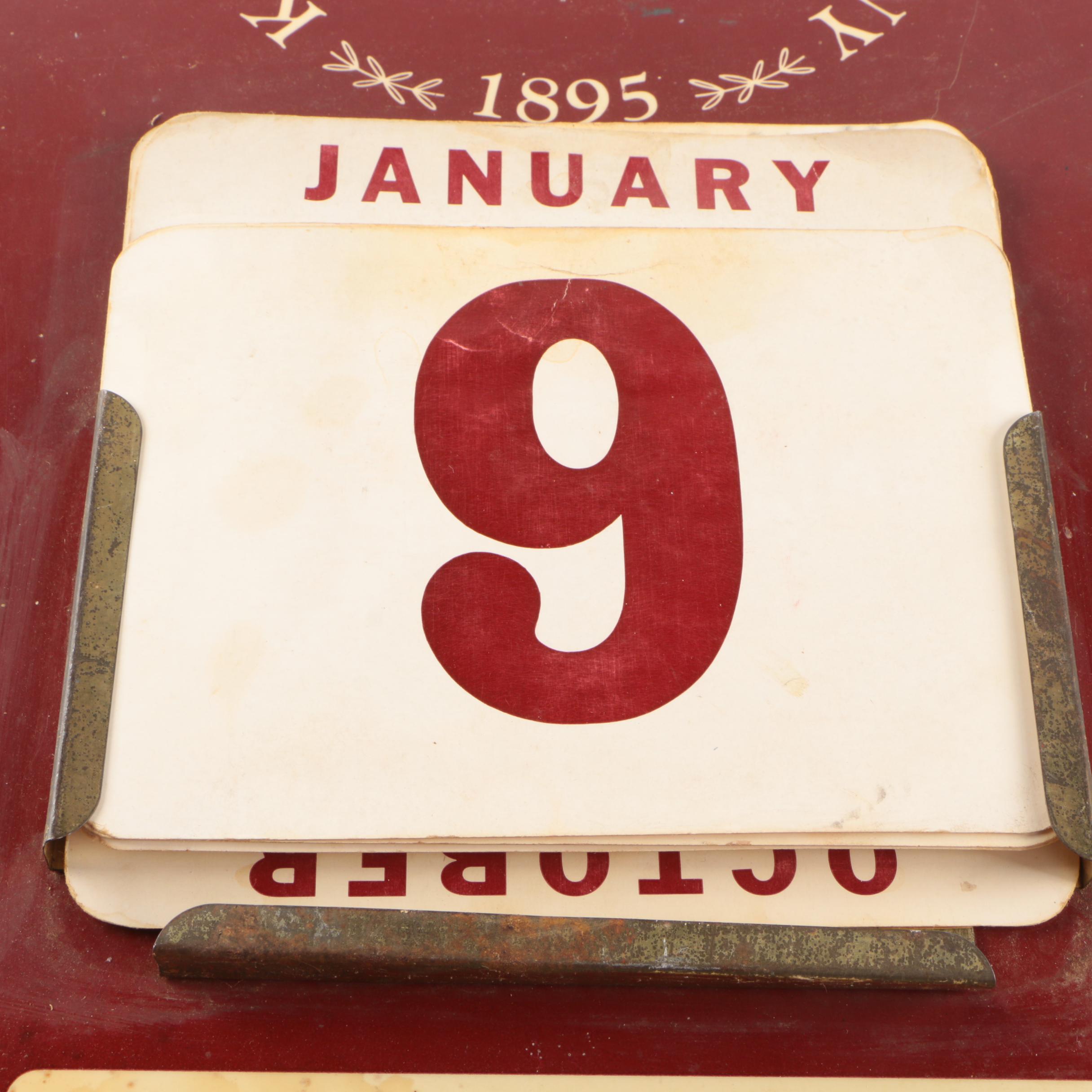 Vintage Insurance Company Metal Hanging Wall Calendars