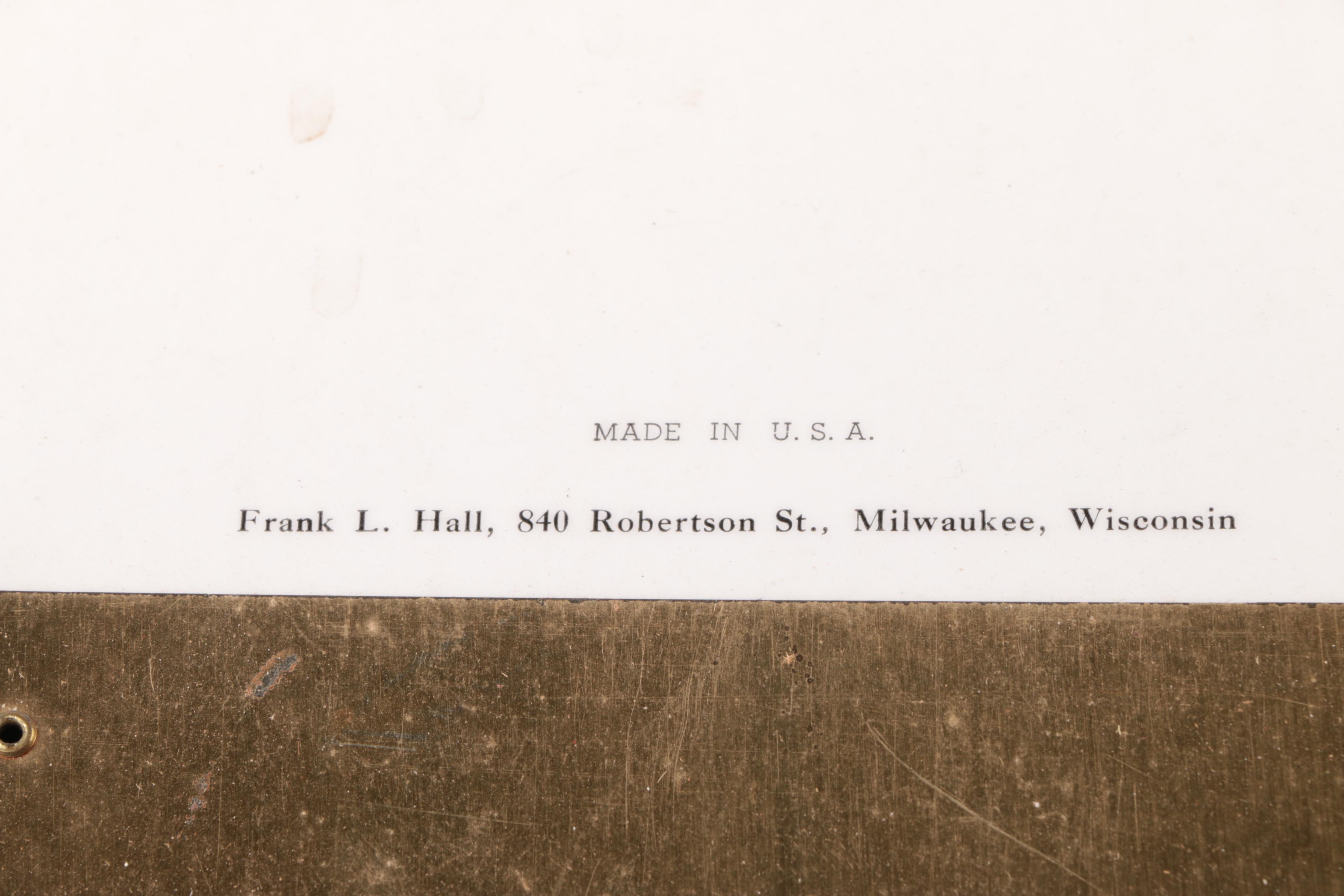 Vintage Insurance Company Metal Hanging Wall Calendars