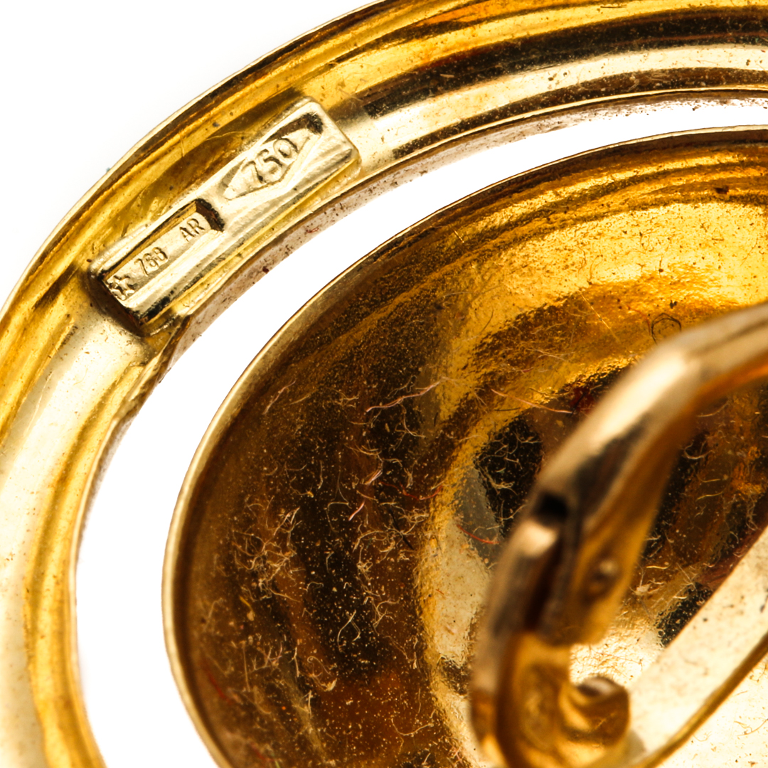 18K Yellow Gold Door Knocker Earrings