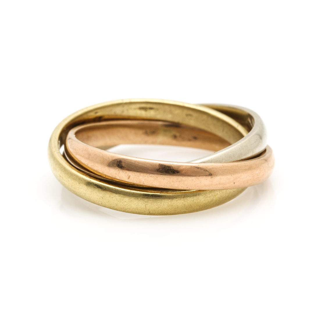 Cartier 18K Tri Gold Rolling Ring