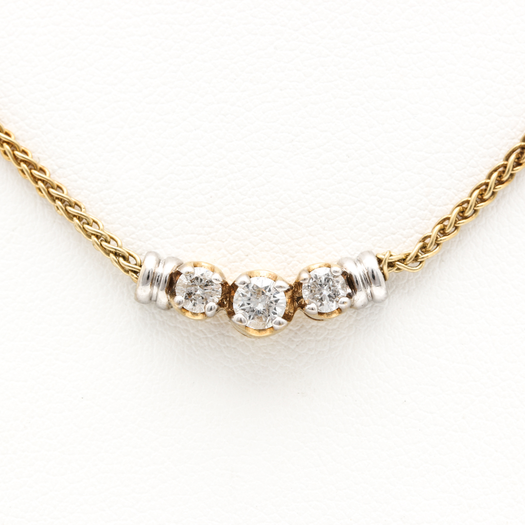 14K Yellow Gold Diamond Neckace