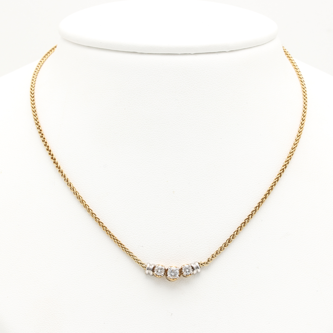 14K Yellow Gold Diamond Neckace