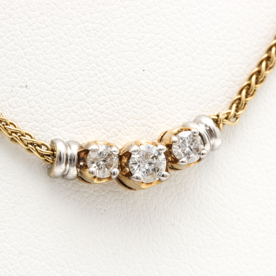 14K Yellow Gold Diamond Neckace
