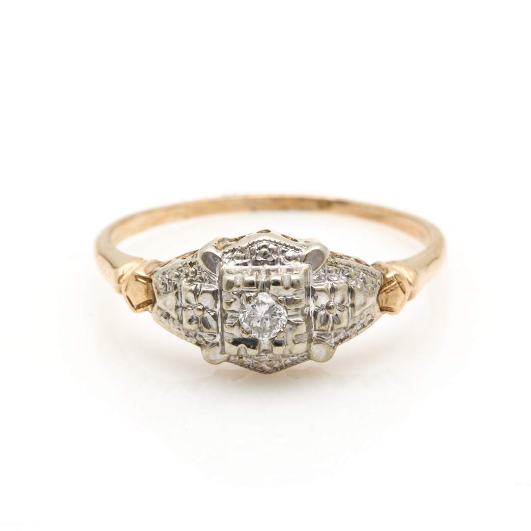14K Two Tone Gold Diamond Ring