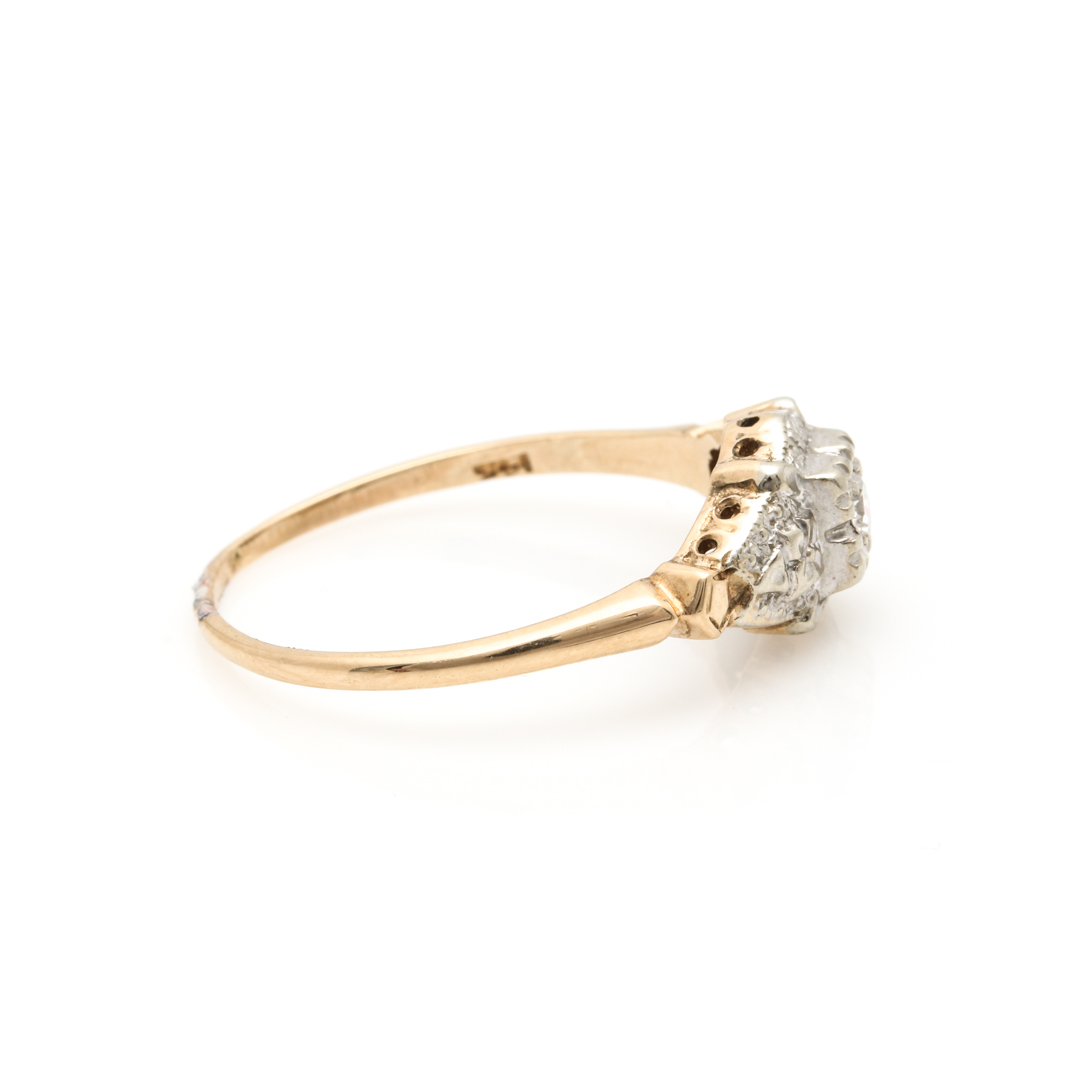 14K Two Tone Gold Diamond Ring