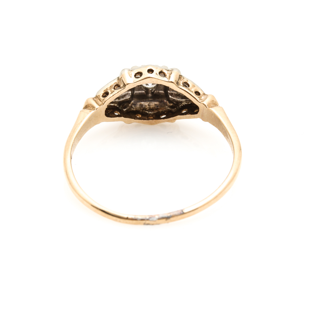 14K Two Tone Gold Diamond Ring