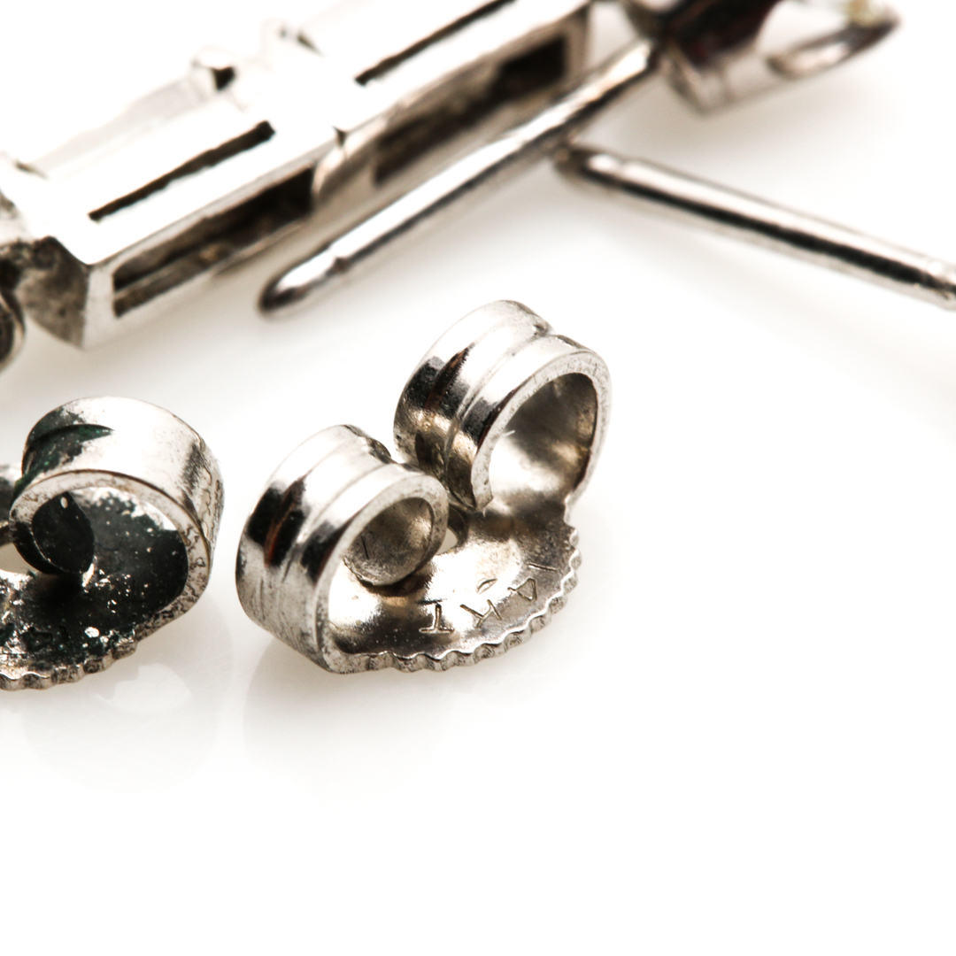 14K White Gold 2.06 CTW Diamond Dangle Earrings