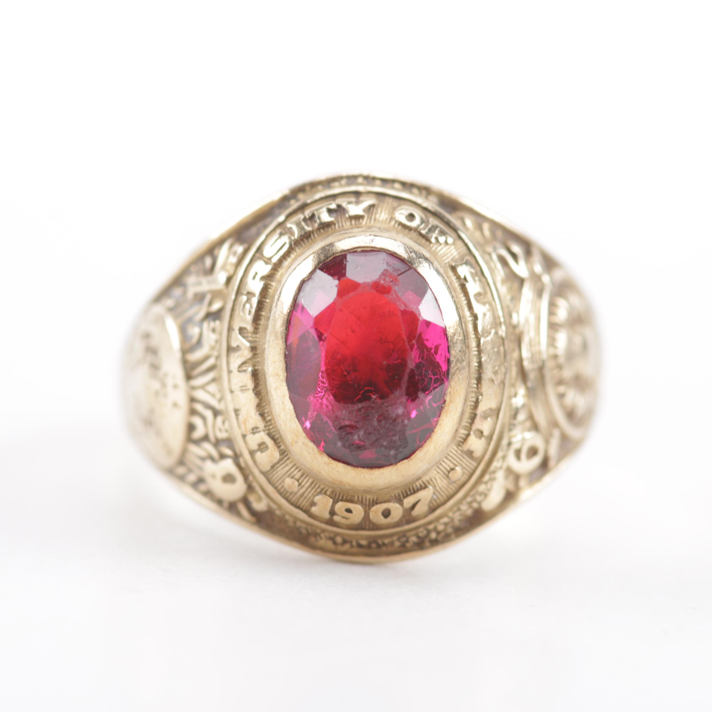 Scrap 10K Yellow Gold Ruby Class Ring