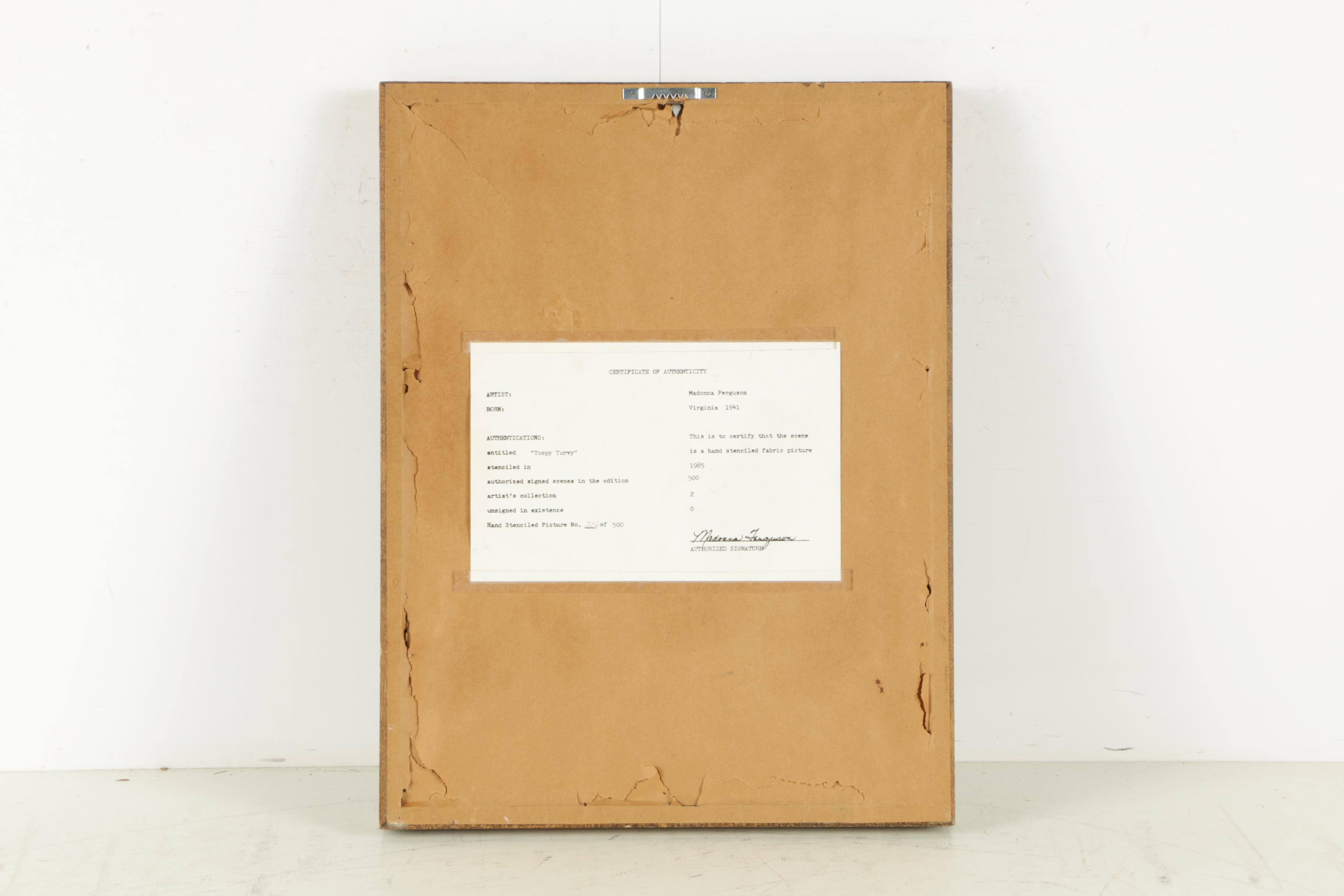 Madonna Ferguson Limited Edition Serigraph on Linen "Topsy Turvy"