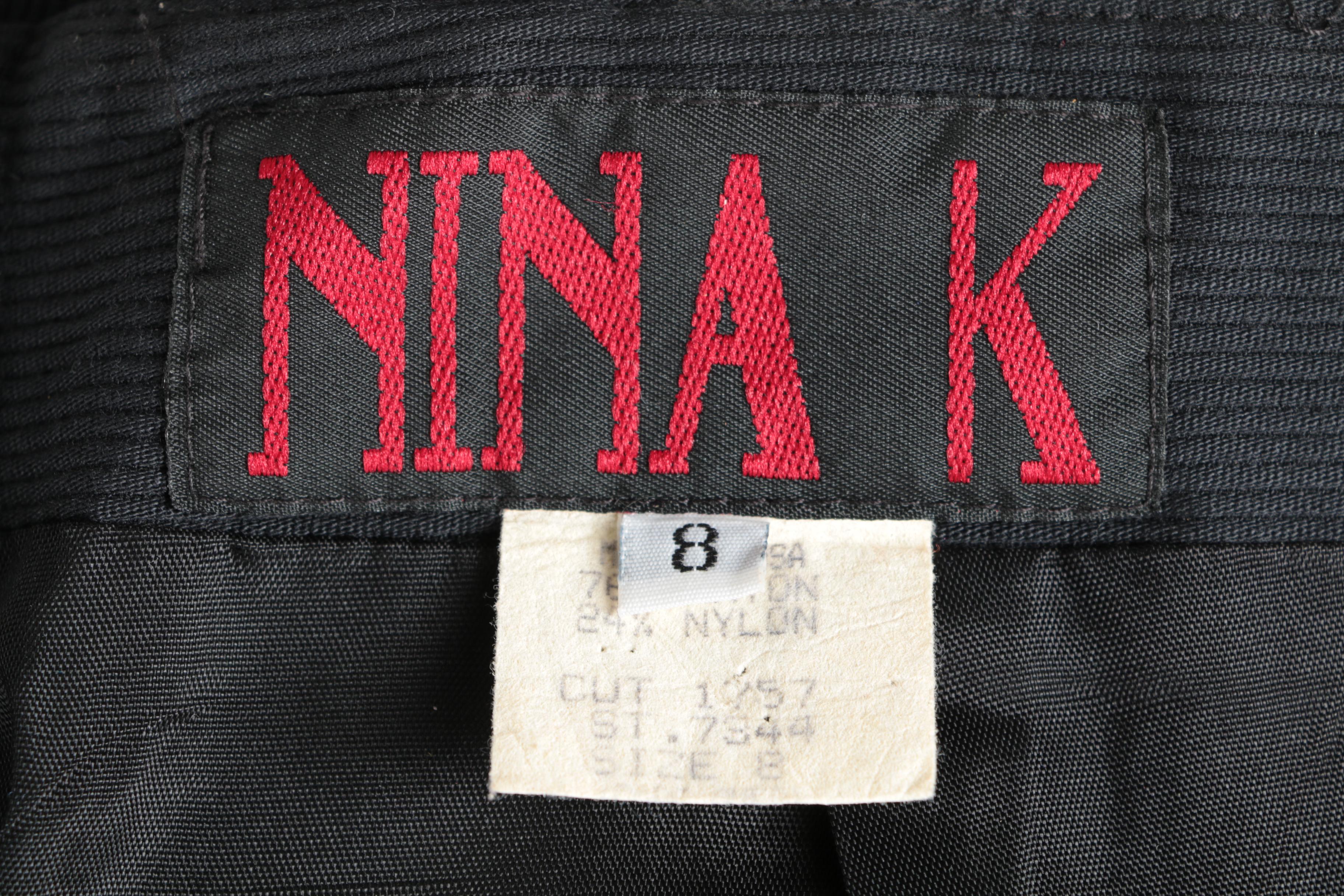 Nina K Black Skirt Suit