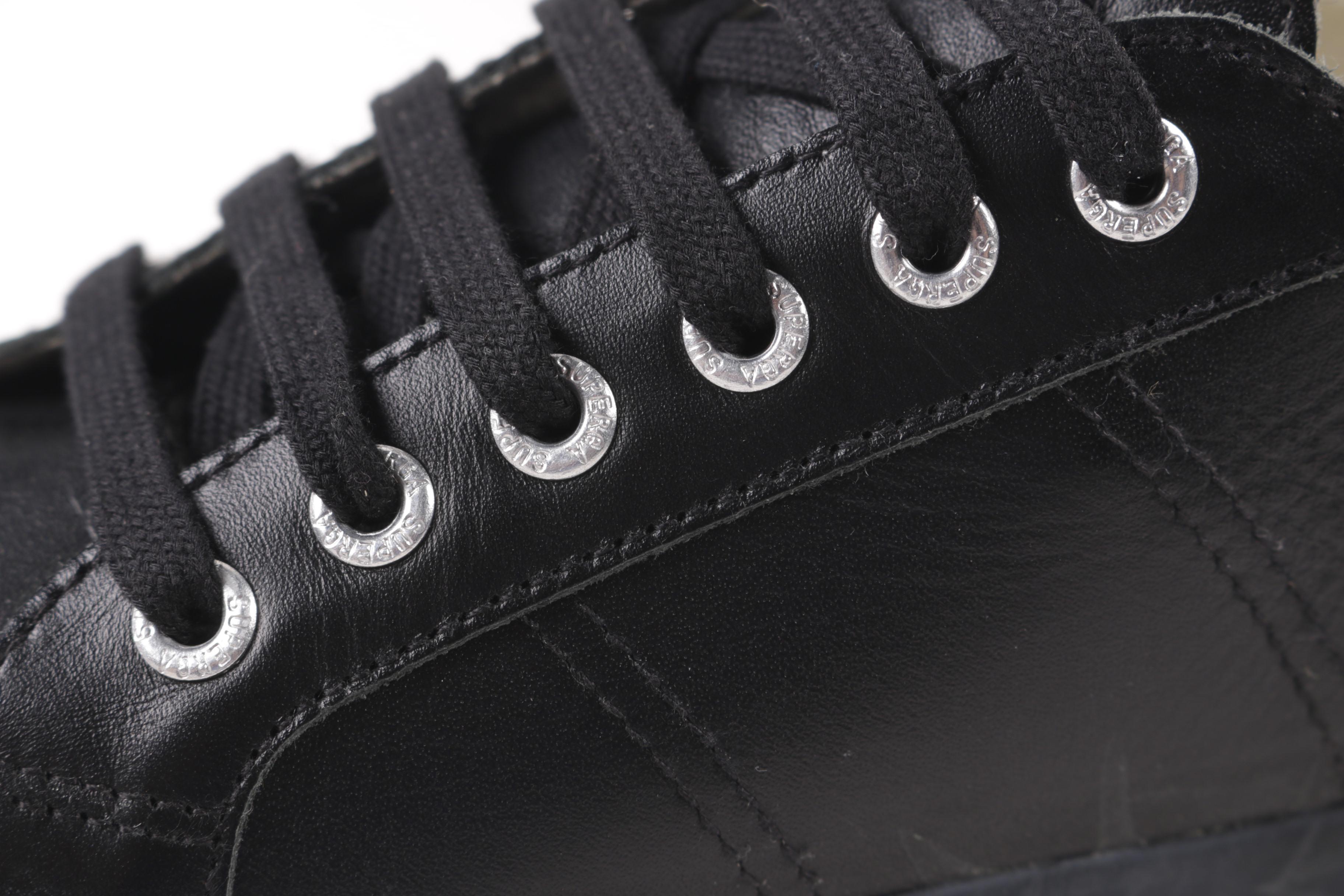 Men's Superga Black Leather Sneakers