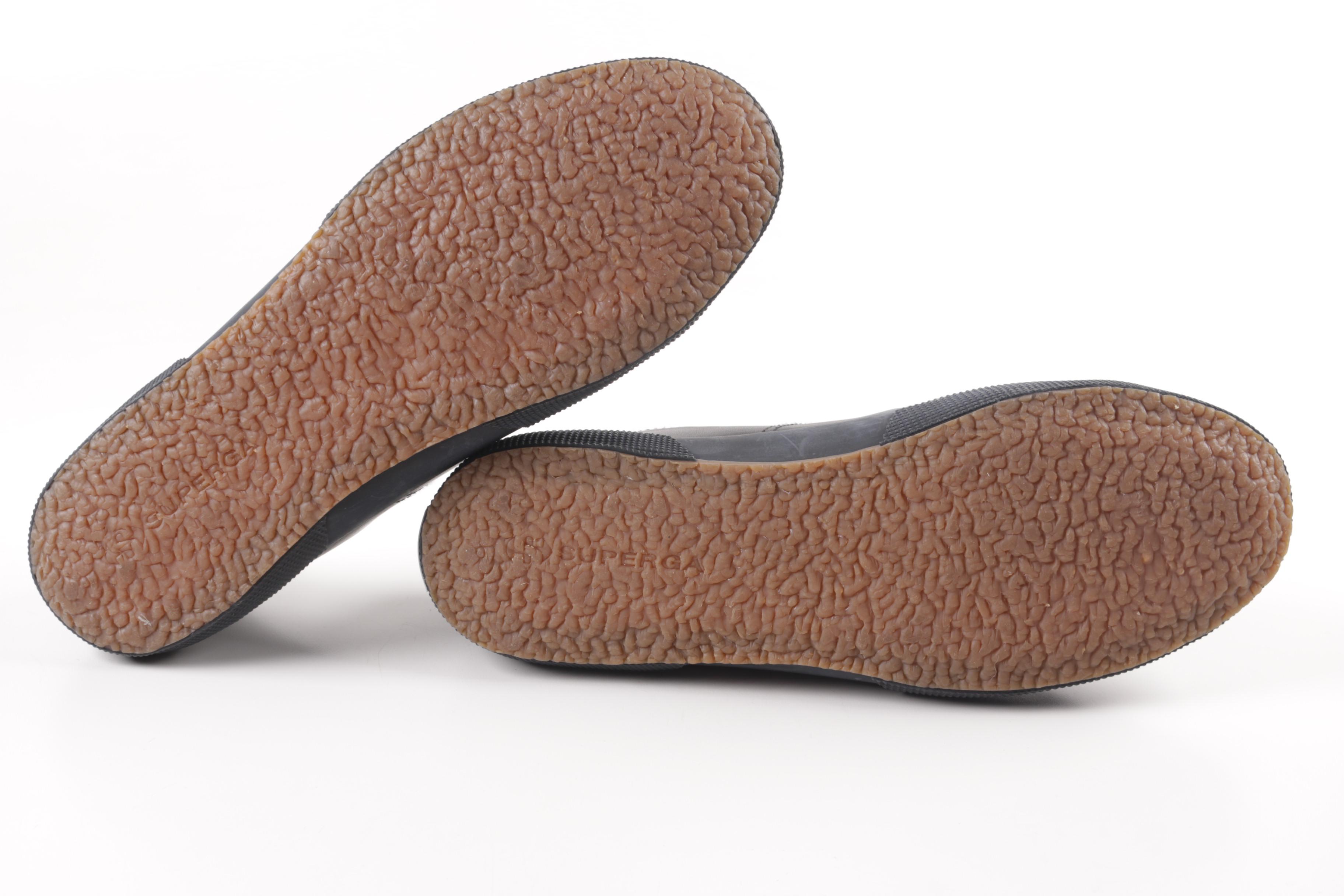 Men's Superga Black Leather Sneakers