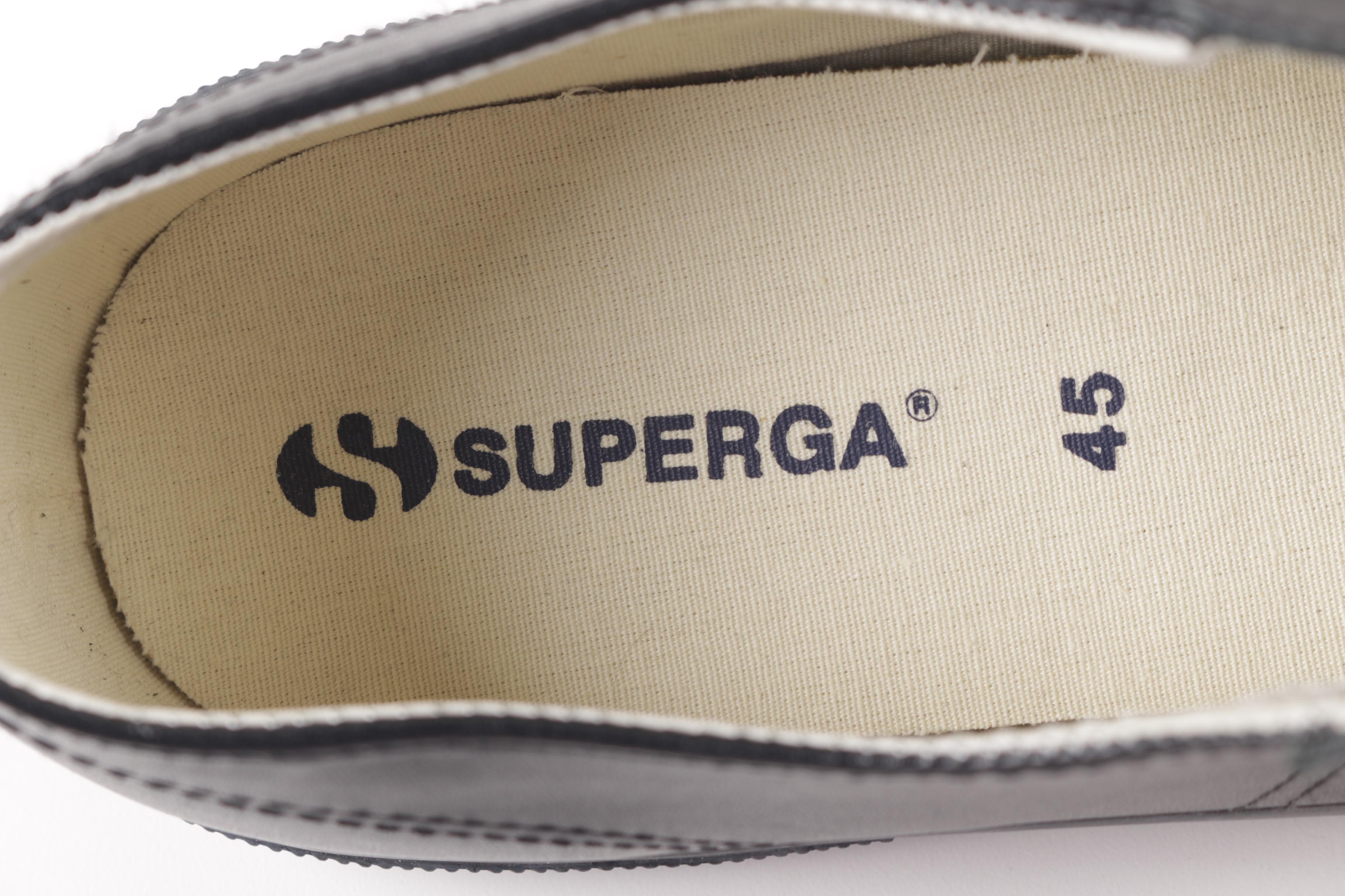 Men's Superga Black Leather Sneakers