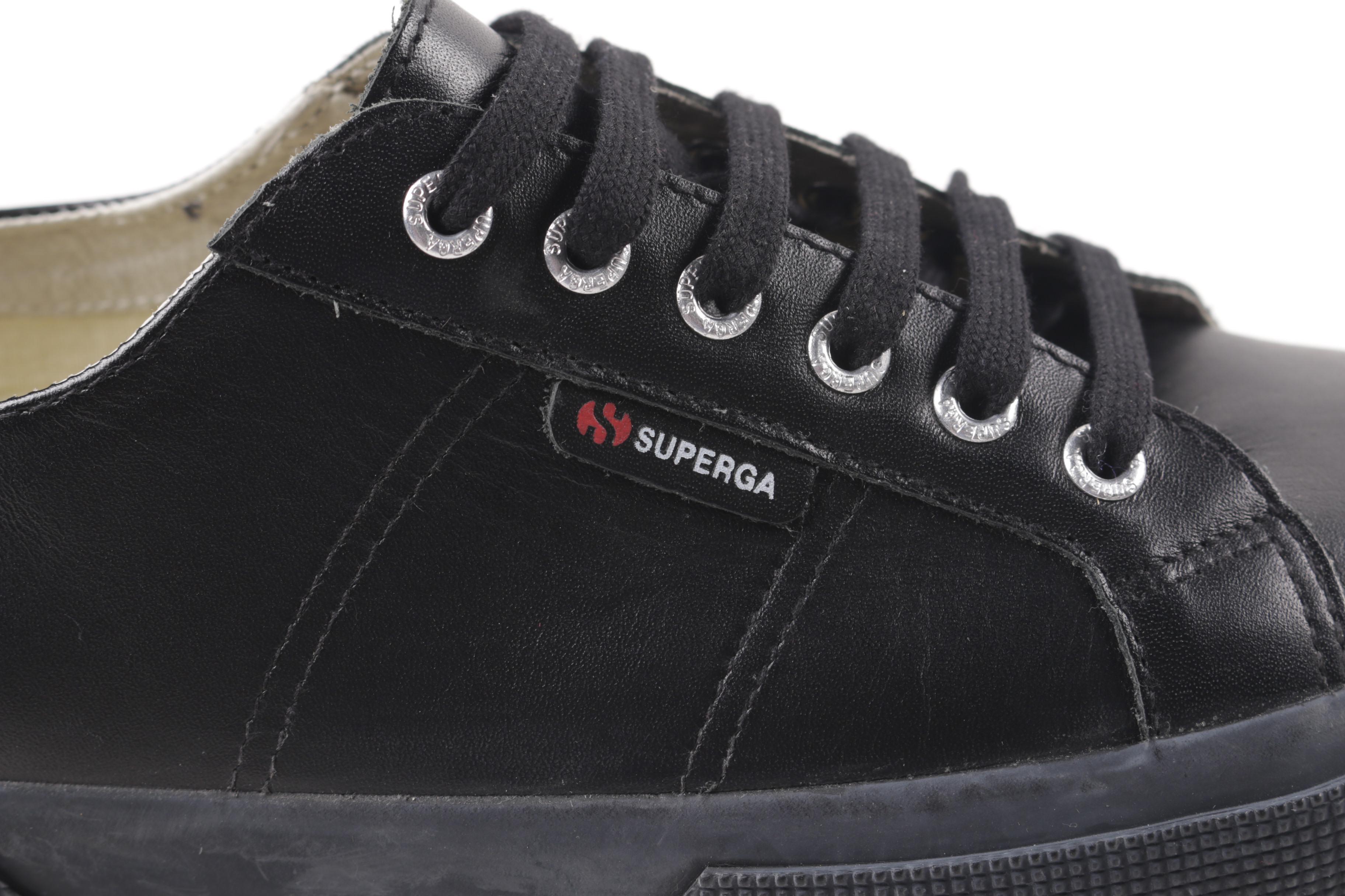 Men's Superga Black Leather Sneakers