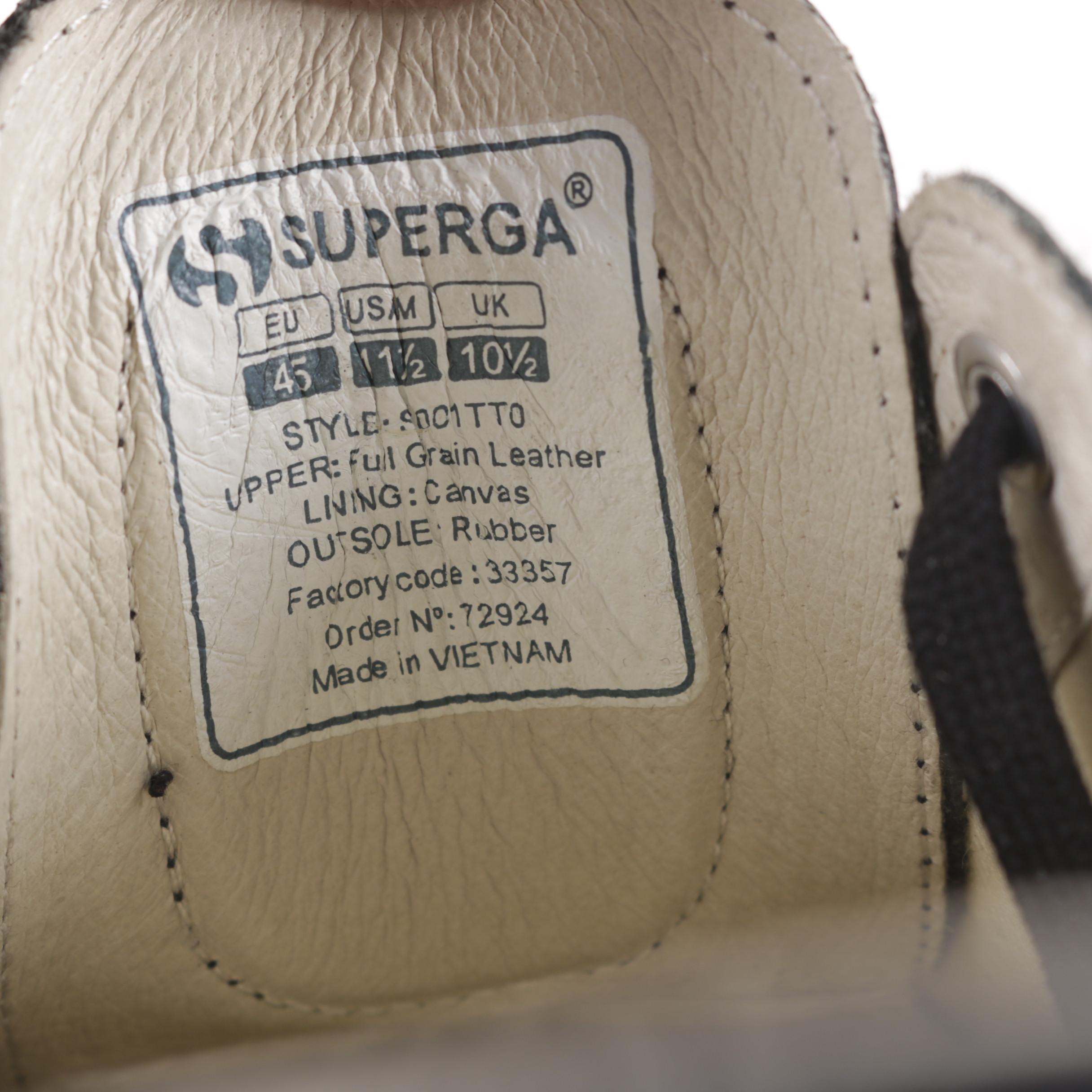 Men's Superga Black Leather Sneakers