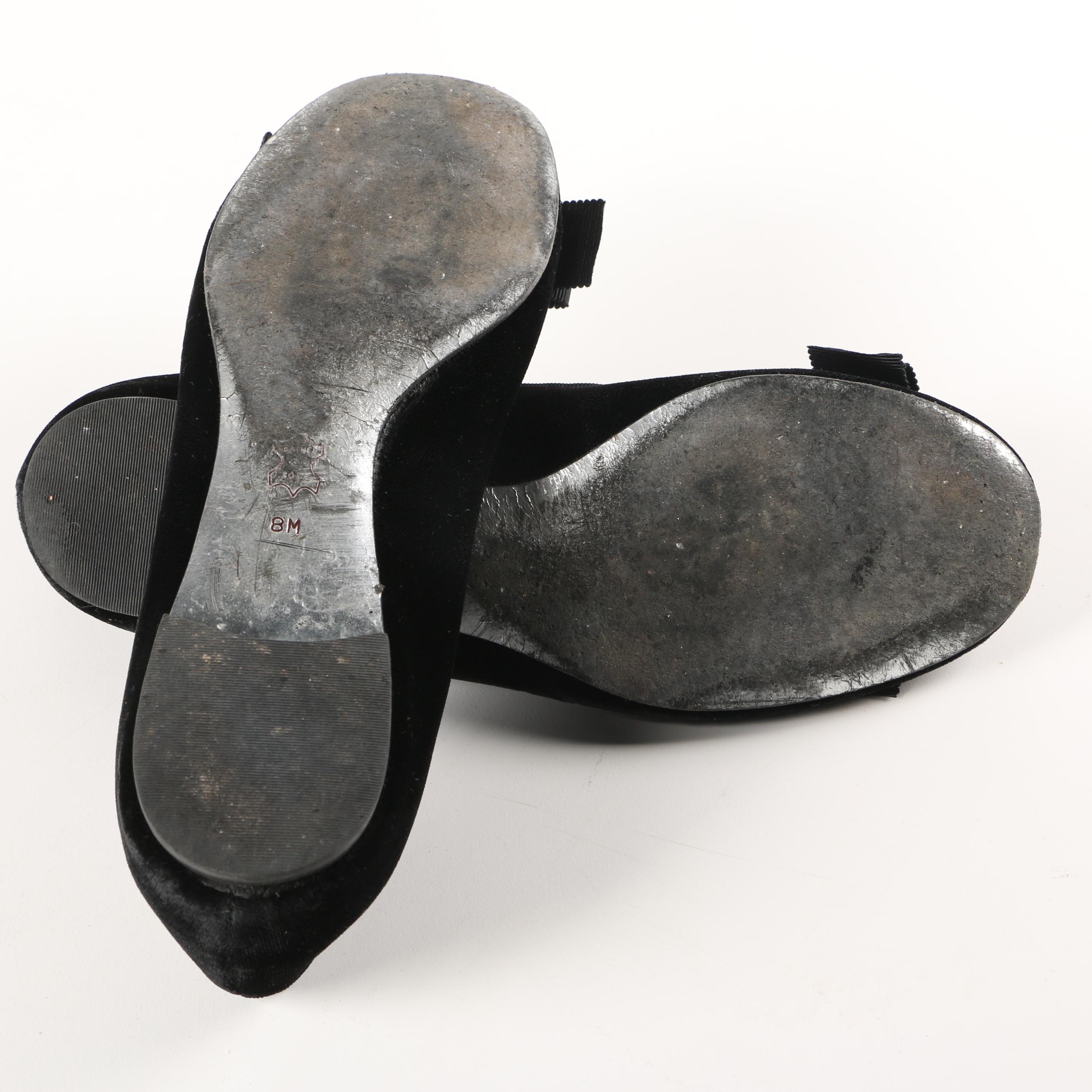 Tory Burch Jessica Black Velvet Flats