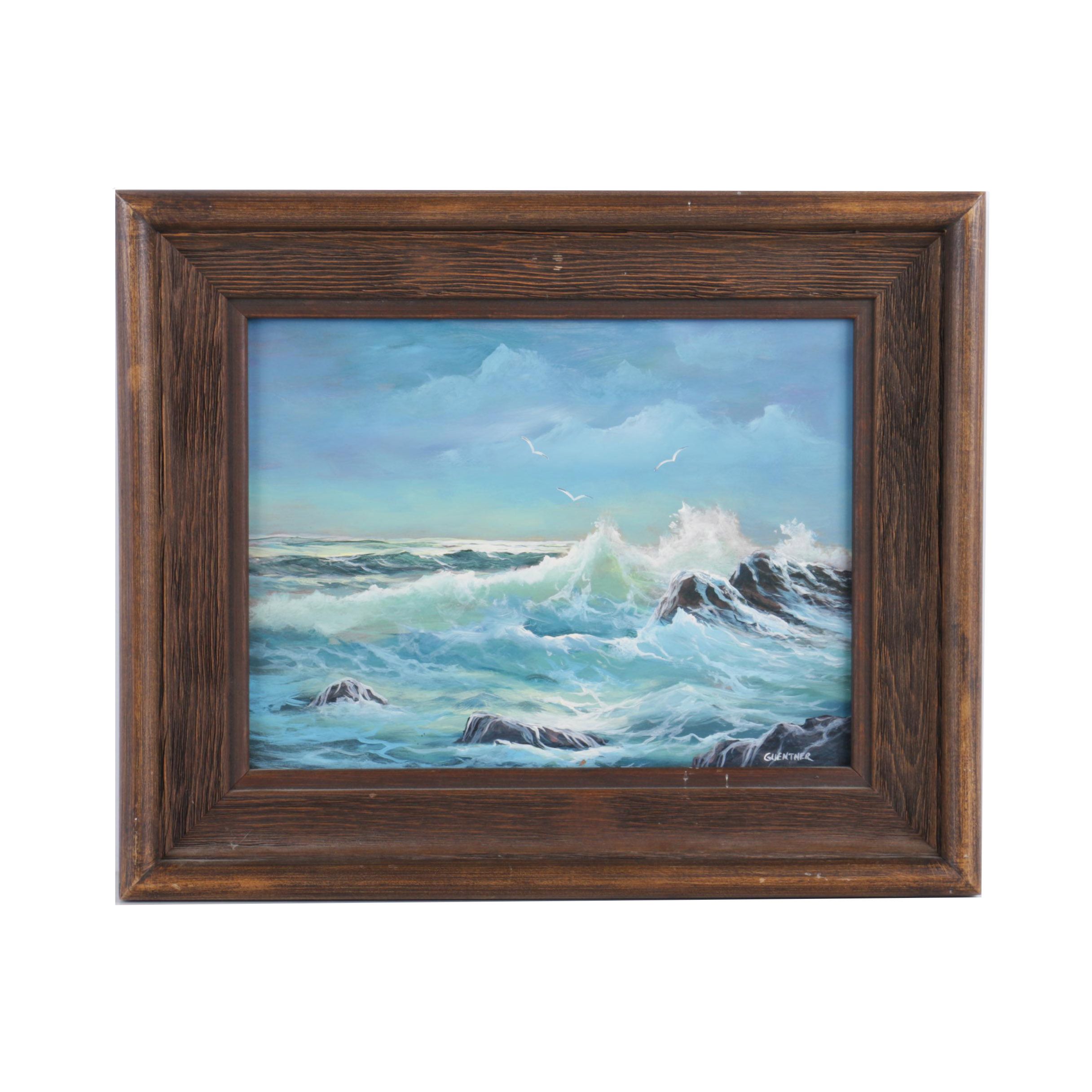 Guentner Oil on Panel Seascape