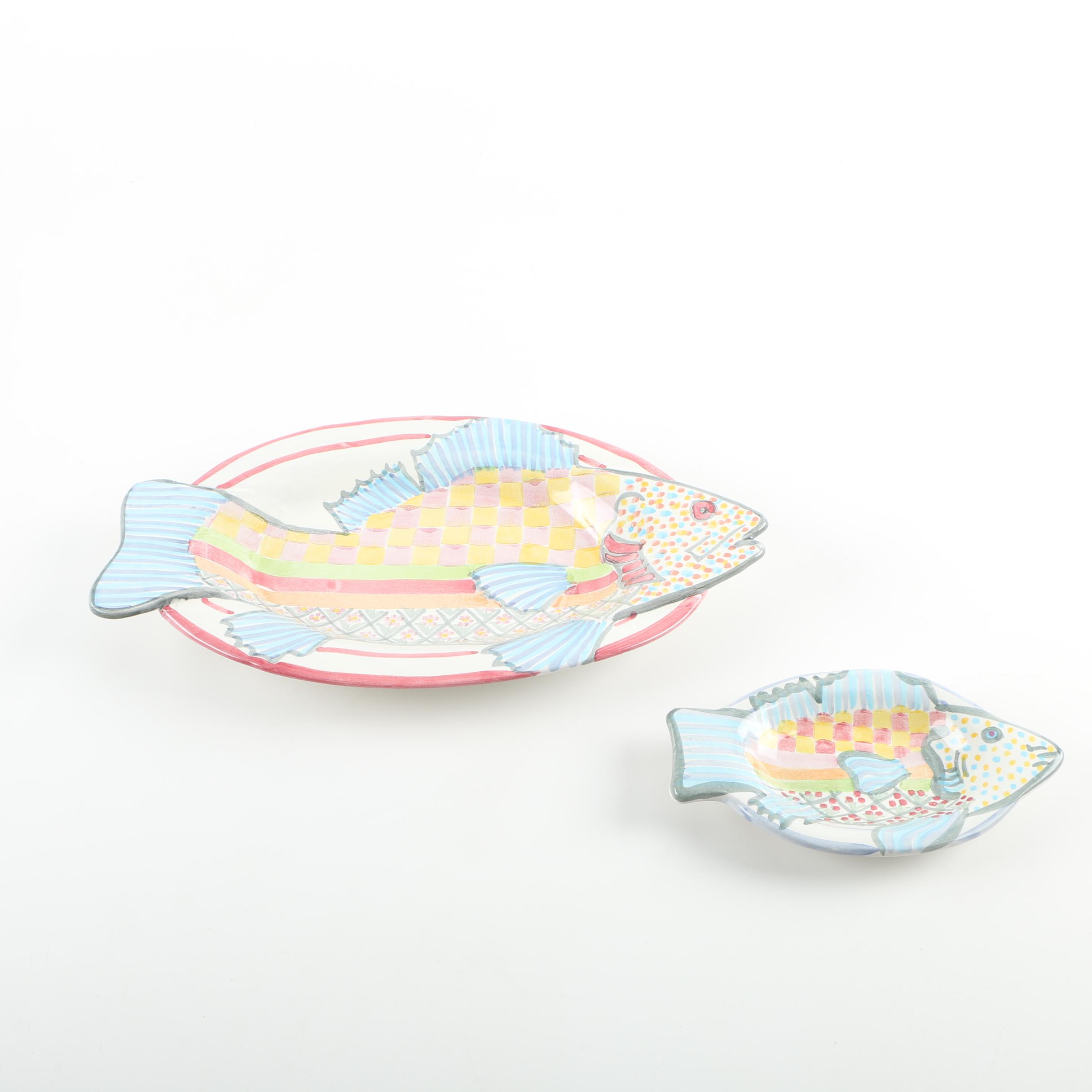 Ceramic Fish Dishes Featuring MacKenzie-Childs