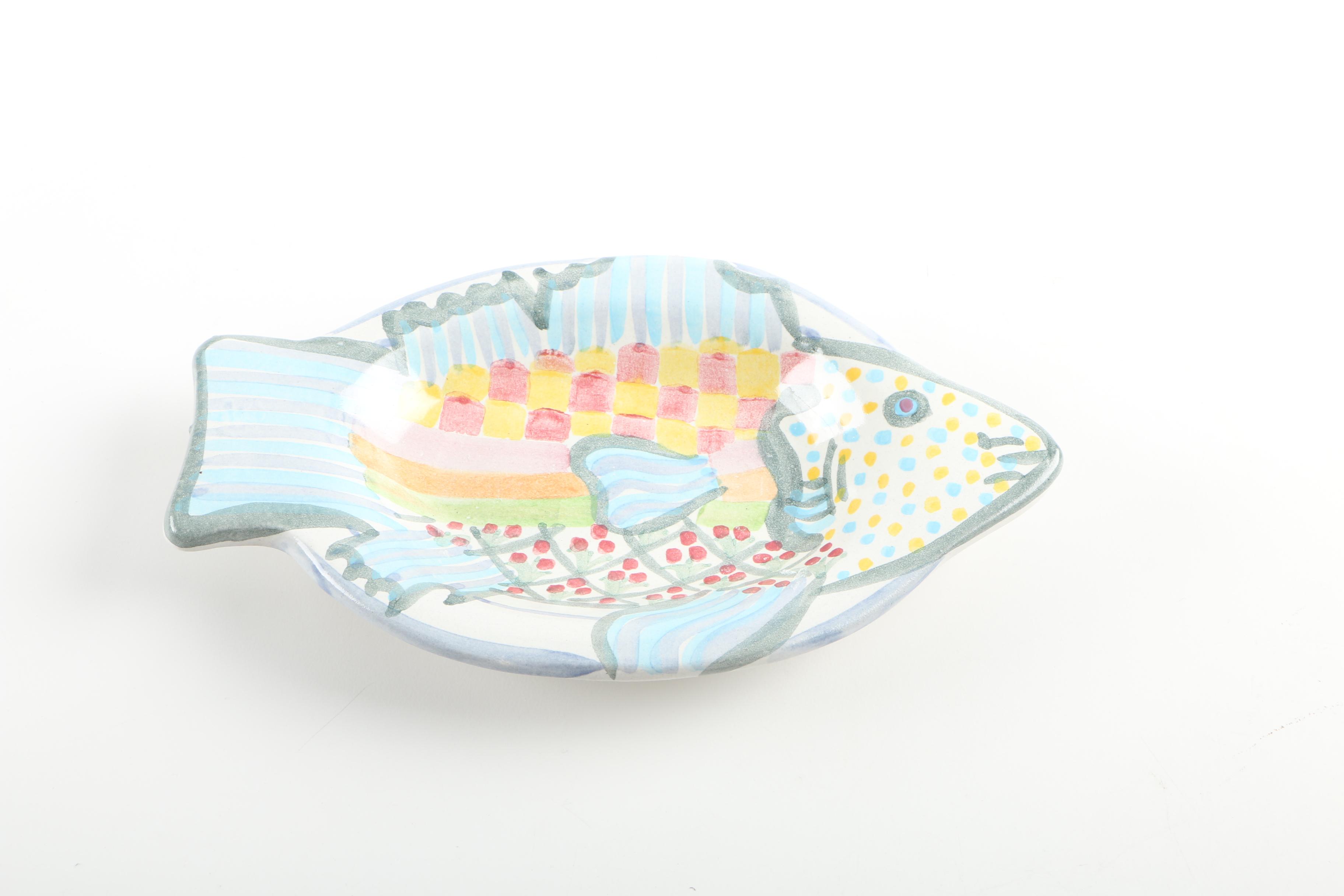 Ceramic Fish Dishes Featuring MacKenzie-Childs