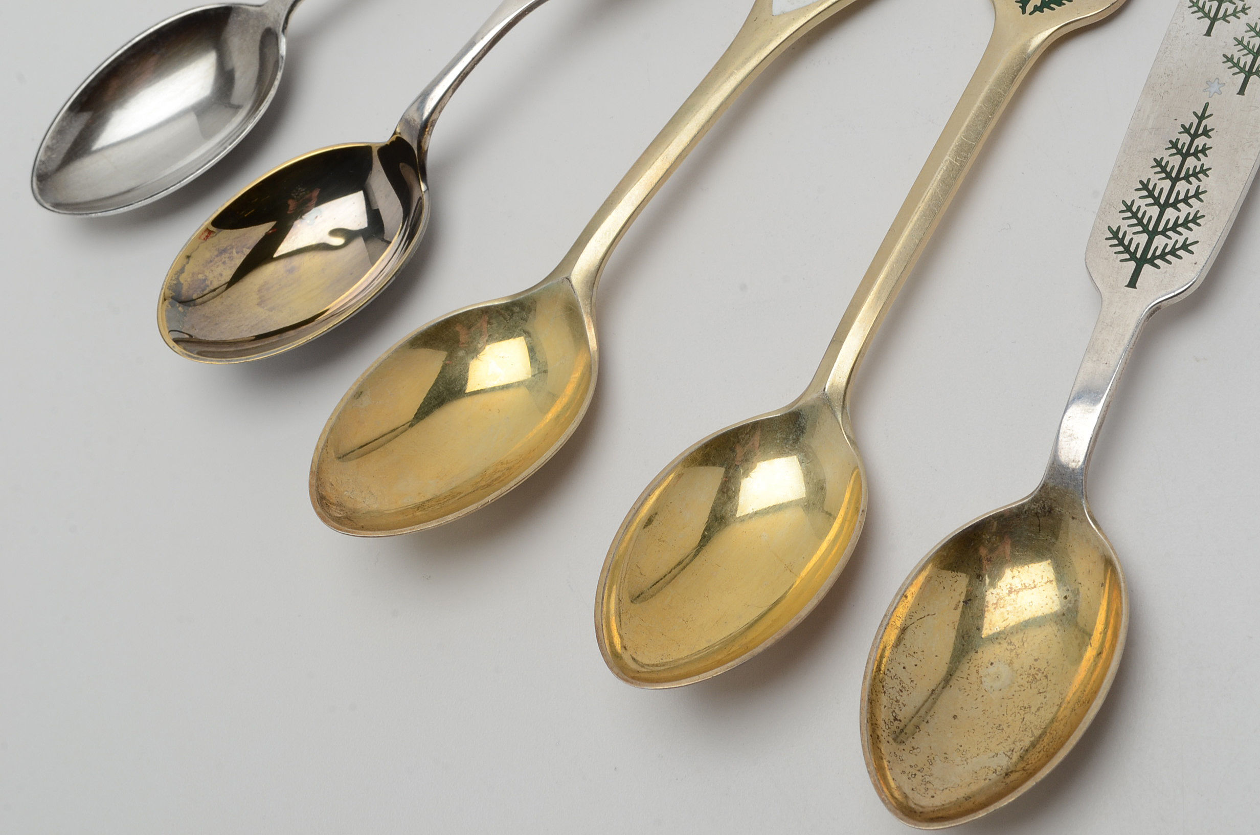 Collection of Danish Anton Michelsen Sterling Silver Christmas-Themed Spoons