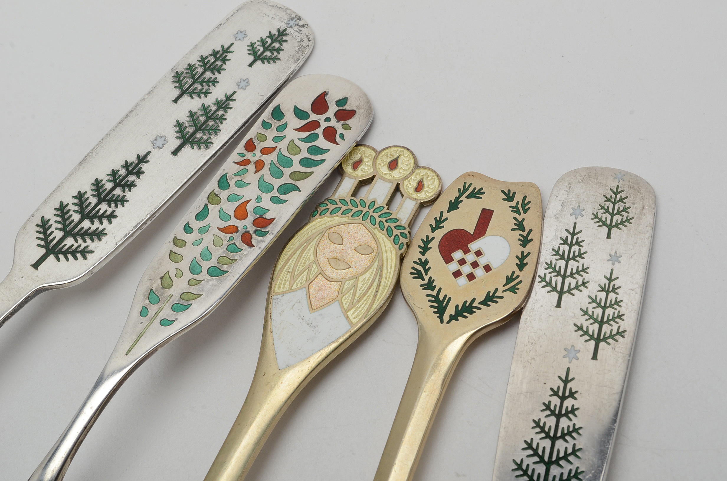 Collection of Danish Anton Michelsen Sterling Silver Christmas-Themed Spoons