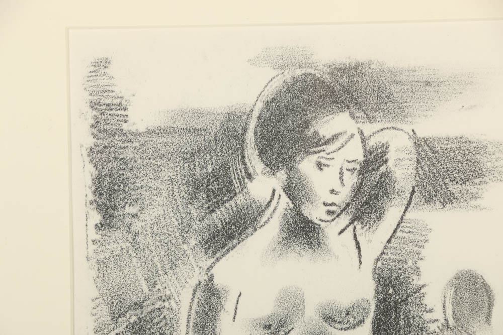 Arthur Helwig Lithograph on Paper "Untitled (Standing Nude)"