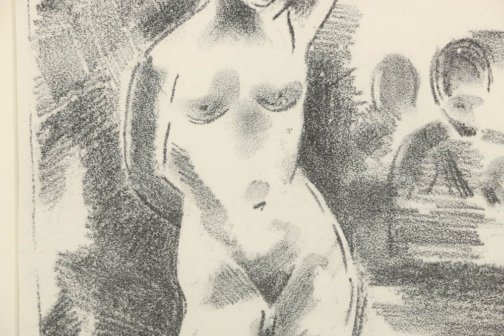 Arthur Helwig Lithograph on Paper "Untitled (Standing Nude)"