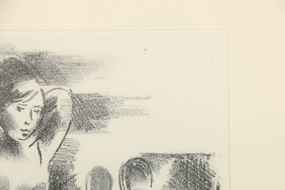 Arthur Helwig Lithograph on Paper "Untitled (Standing Nude)"