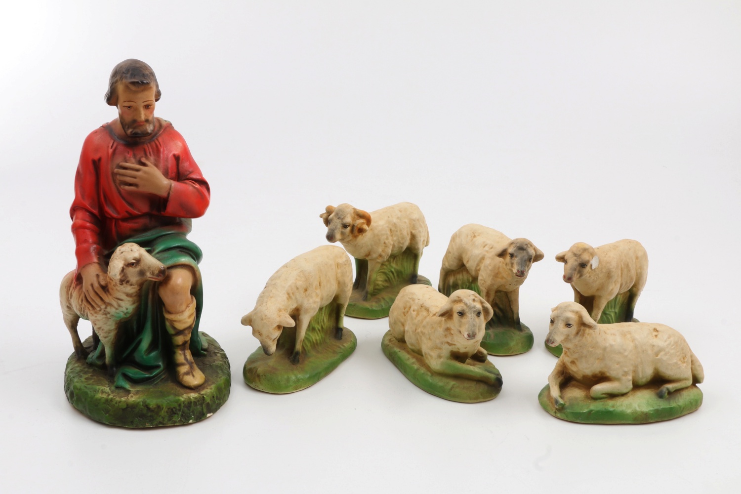 Large Size Vintage Nativity Chalk Ware Figures