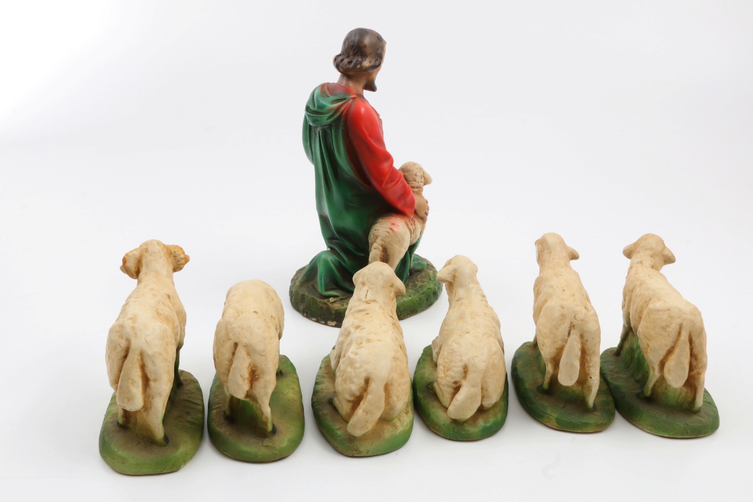 Large Size Vintage Nativity Chalk Ware Figures