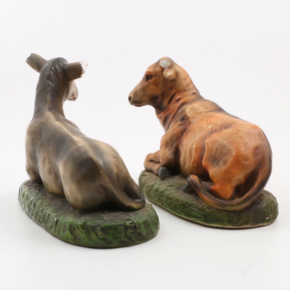 Large Size Vintage Nativity Chalk Ware Figures