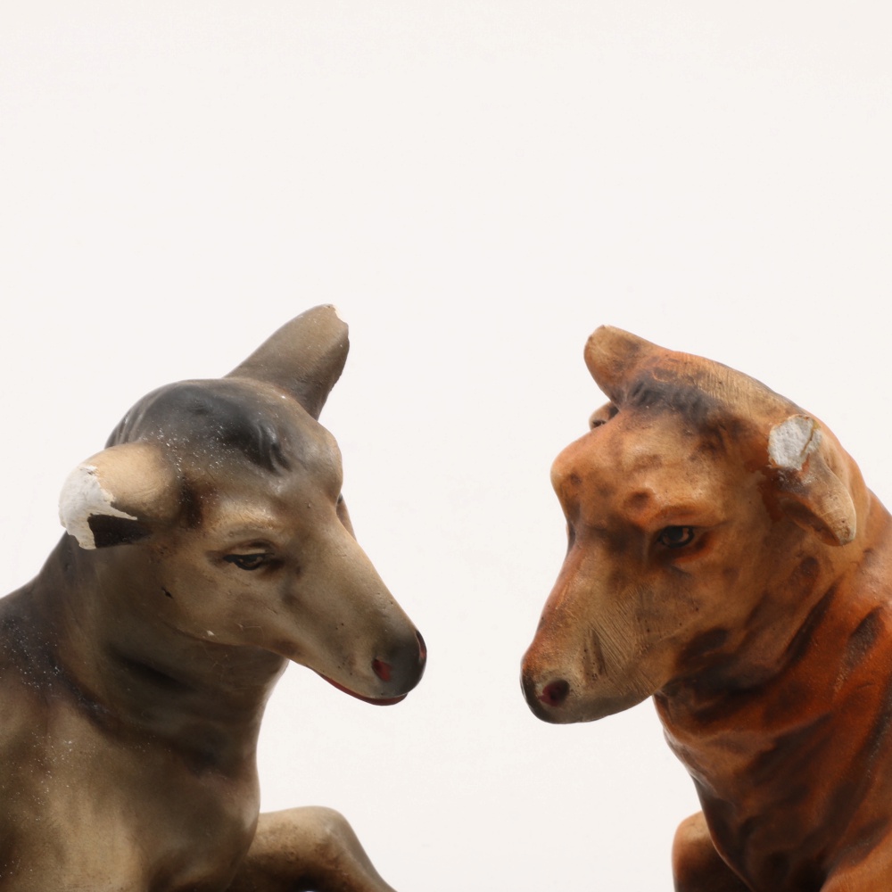 Large Size Vintage Nativity Chalk Ware Figures