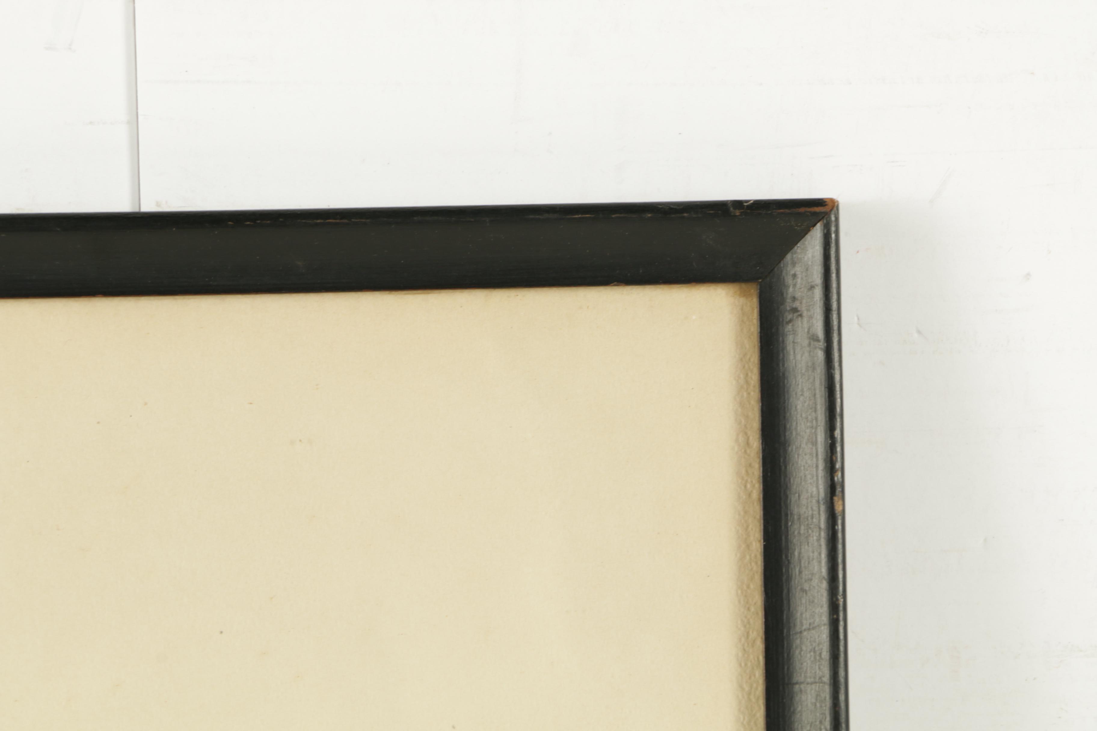 Drypoint Etching of Ships and Rowe Langston Ink Drawing