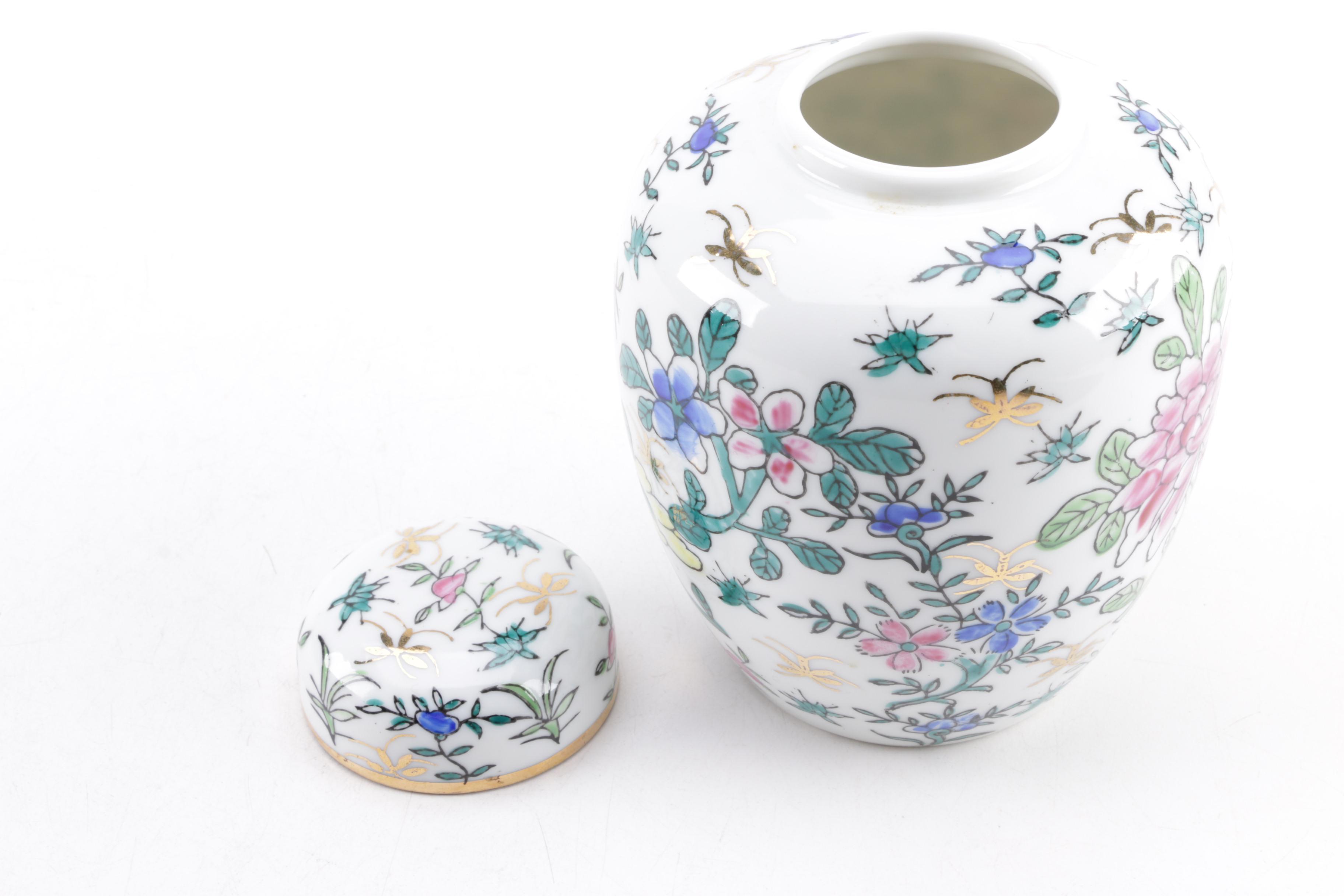 Andrea by Sadek Hand-Painted Japanese Ginger Jar