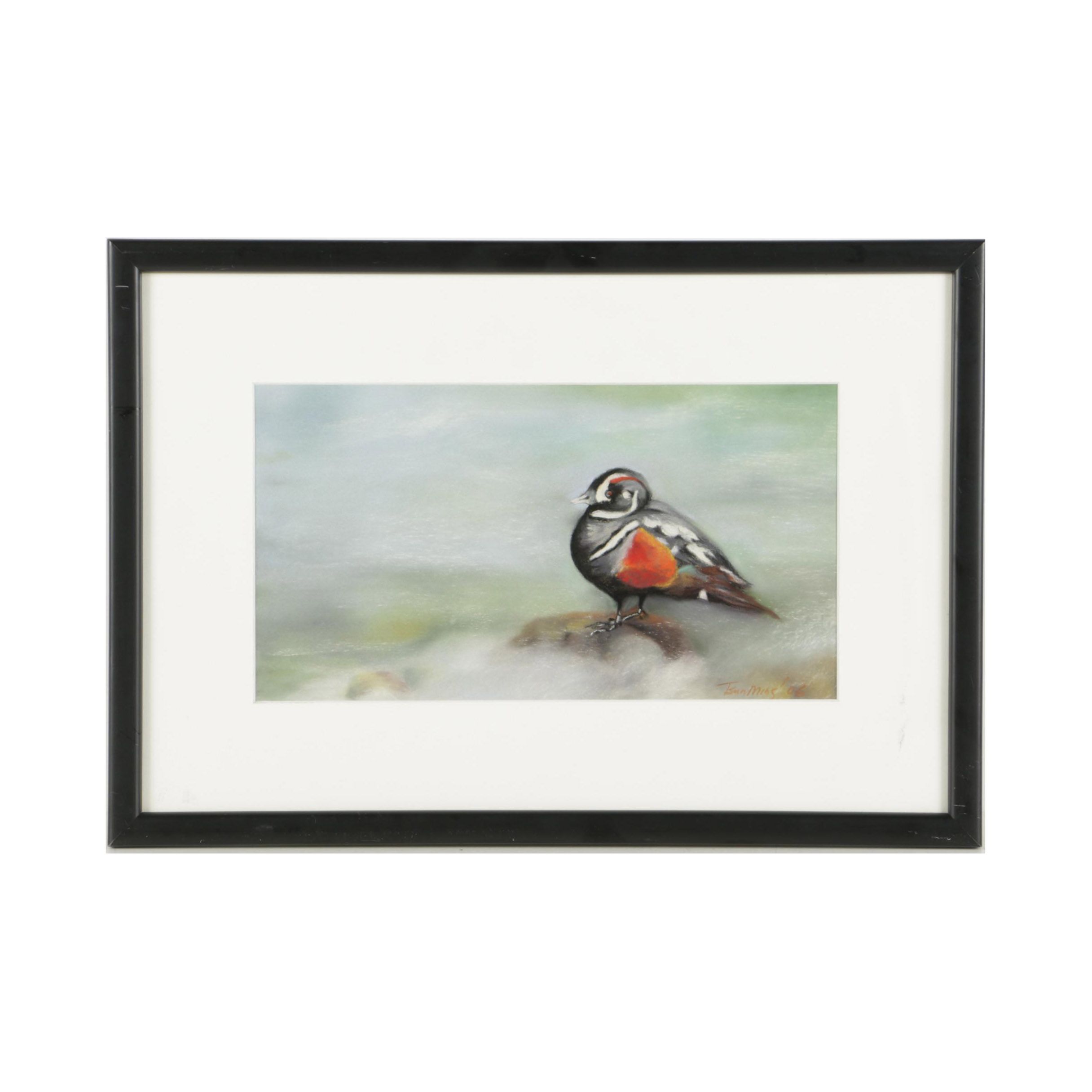 Tsun Ming Chmielinski Chalk Pastel Drawing on Paper "Bird 2"