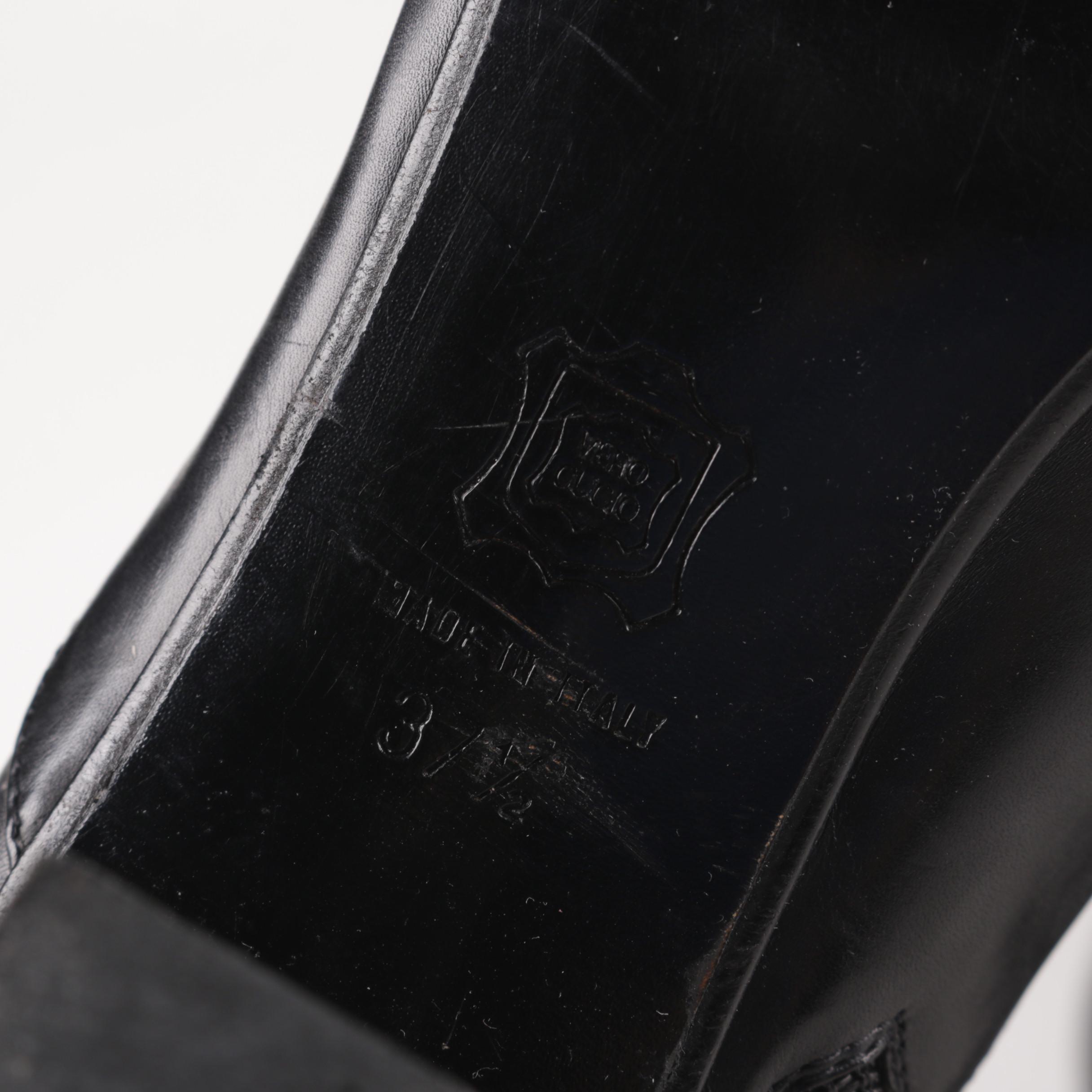 Vintage Sergio Rossi Black Leather High Heel Boots