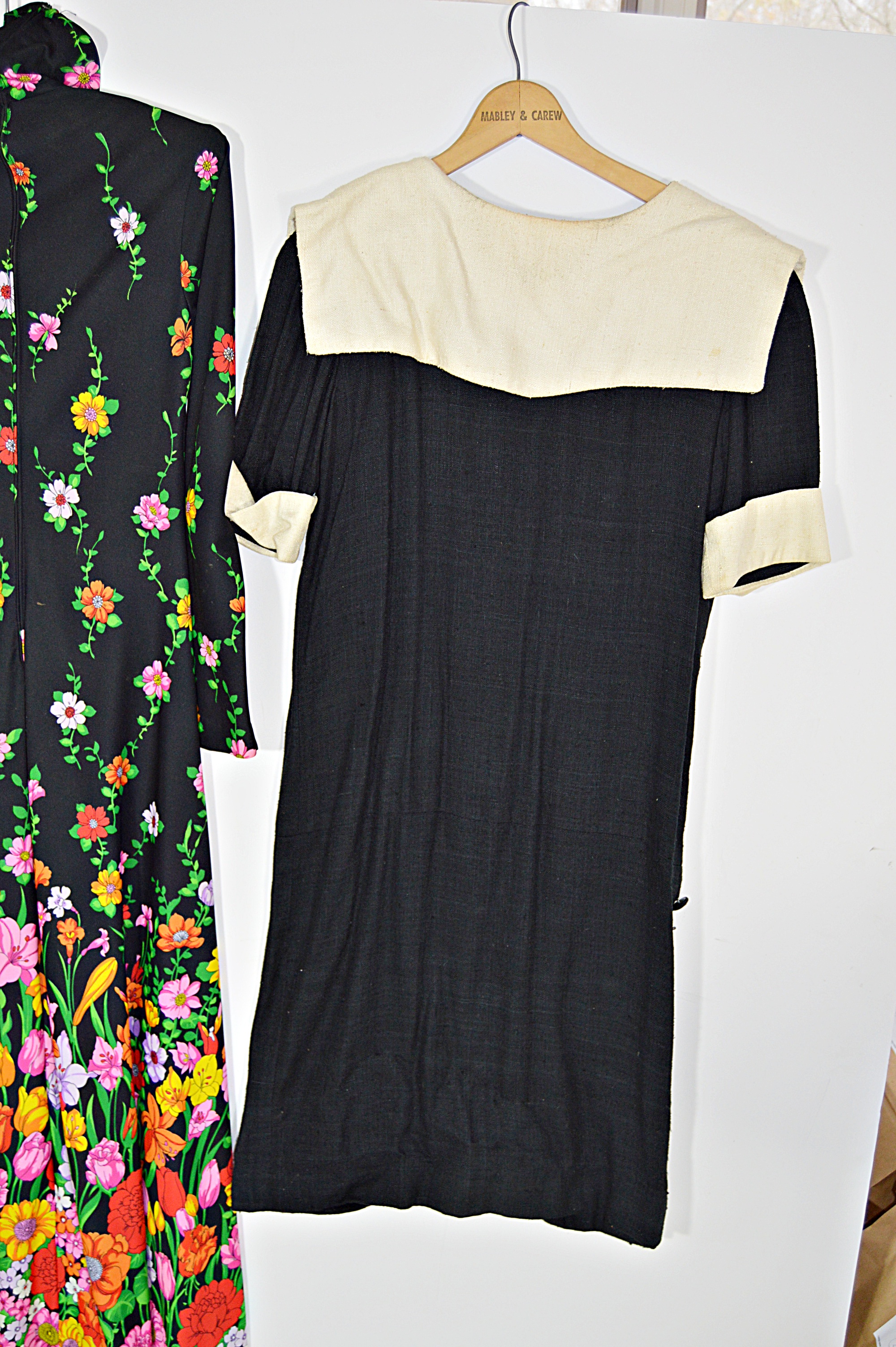 1960s Dresses with Floral Maxi and Black Hand Loomed Matka Silk Dress
