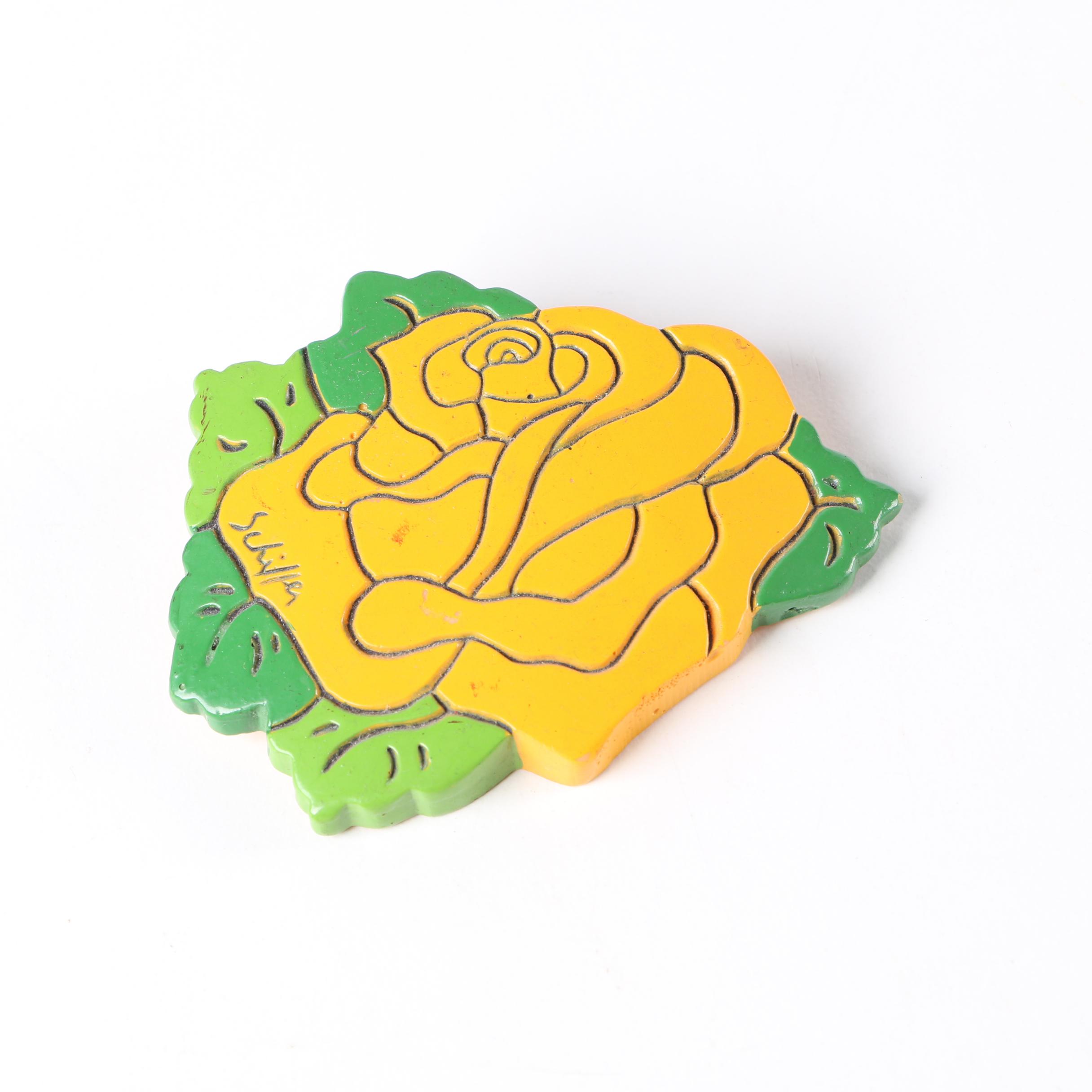 Circa 1973 Vintage Bill Schiffer Artisan Flower Brooch