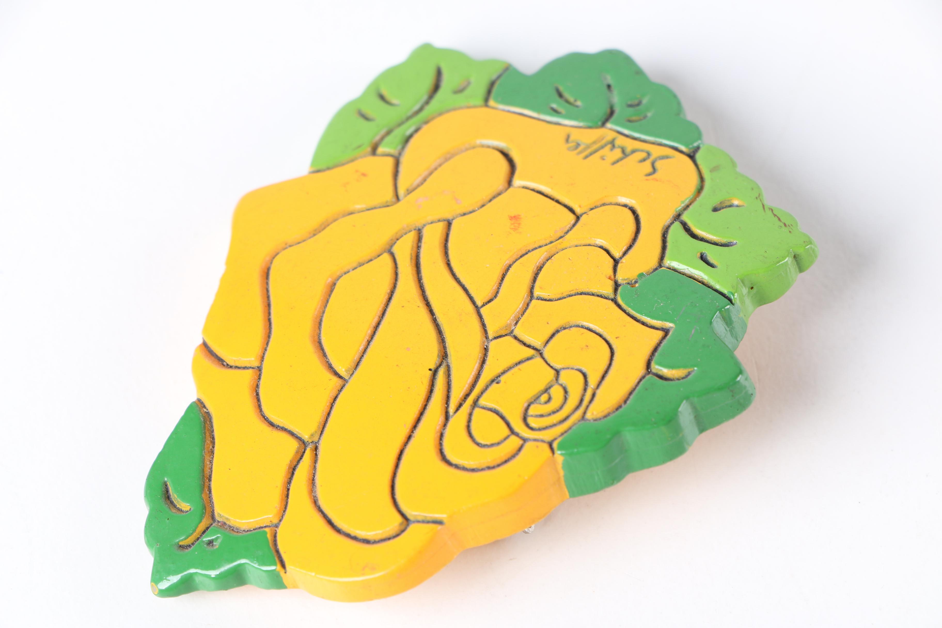 Circa 1973 Vintage Bill Schiffer Artisan Flower Brooch